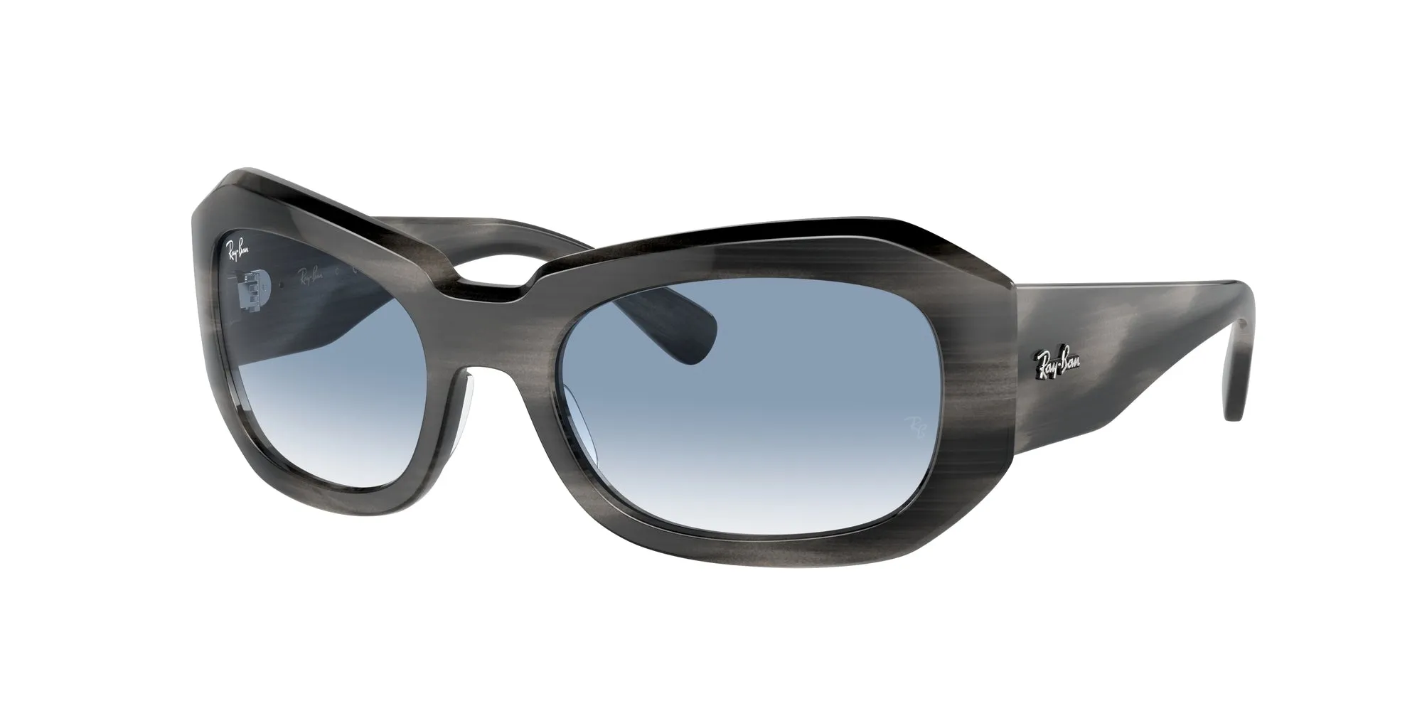 Ray - Ban RB2212 BEATE 14043F Occhiali da sole Acetato Grigio Blu Pillow Normale Sfumato - immagine 1