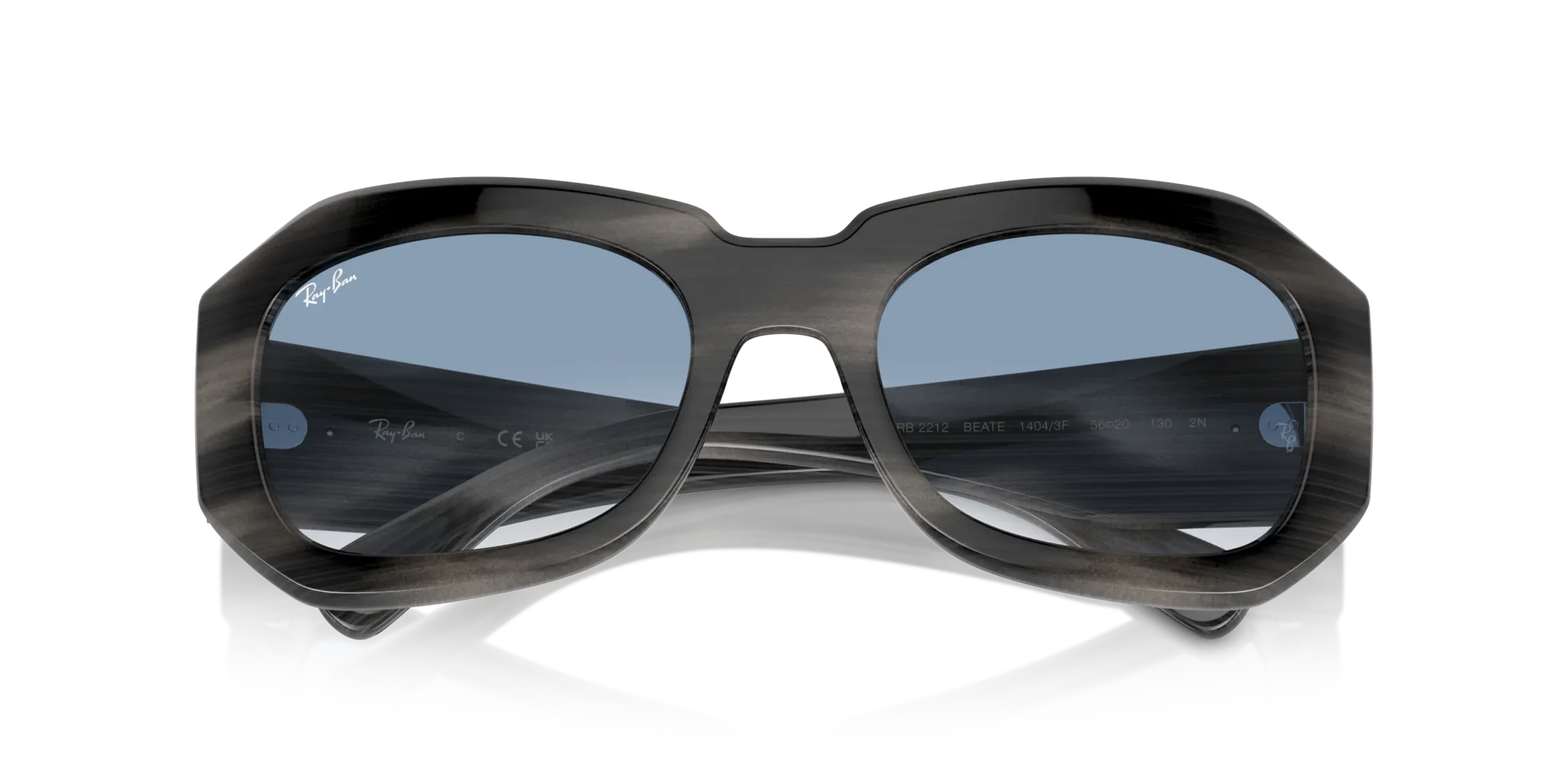 Ray - Ban RB2212 BEATE 14043F Occhiali da sole Acetato Grigio Blu Pillow Normale Sfumato - immagine 2