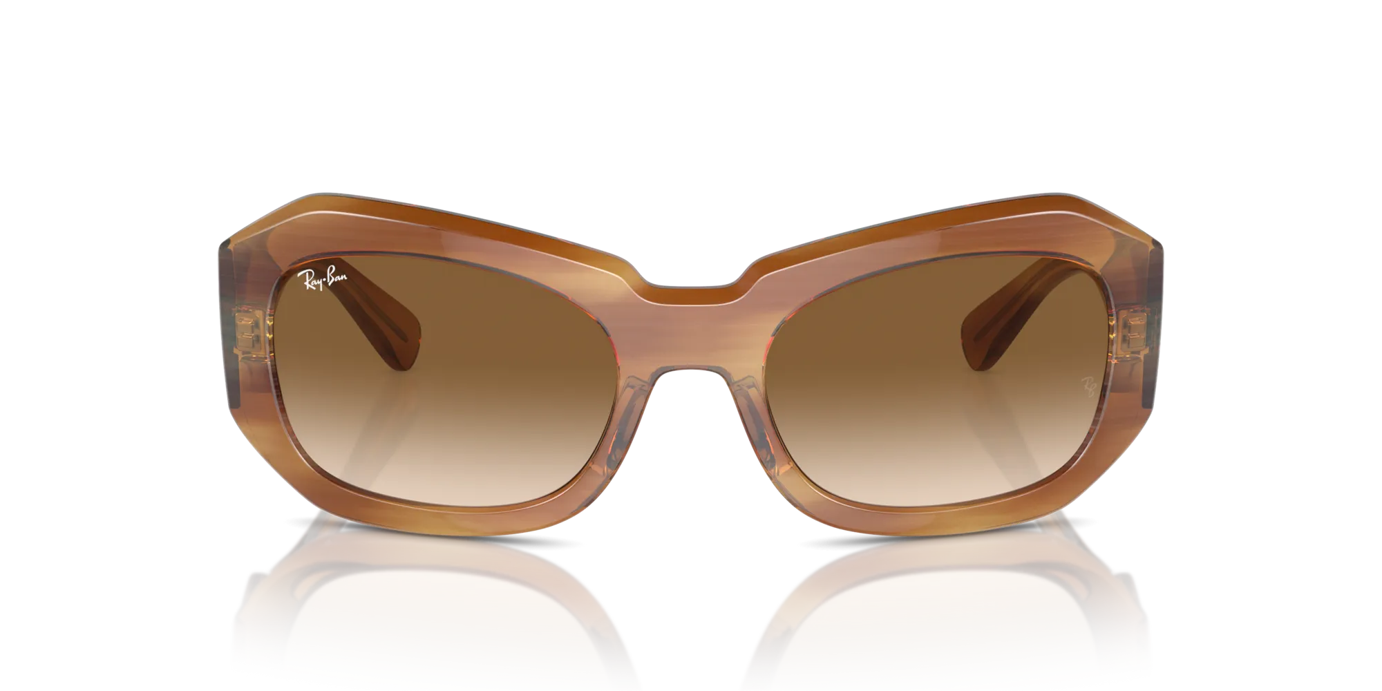 Ray - Ban RB2212 BEATE 140351 Occhiali da sole Acetato Tartaruga Marrone Pillow Normale Sfumato - immagine 3