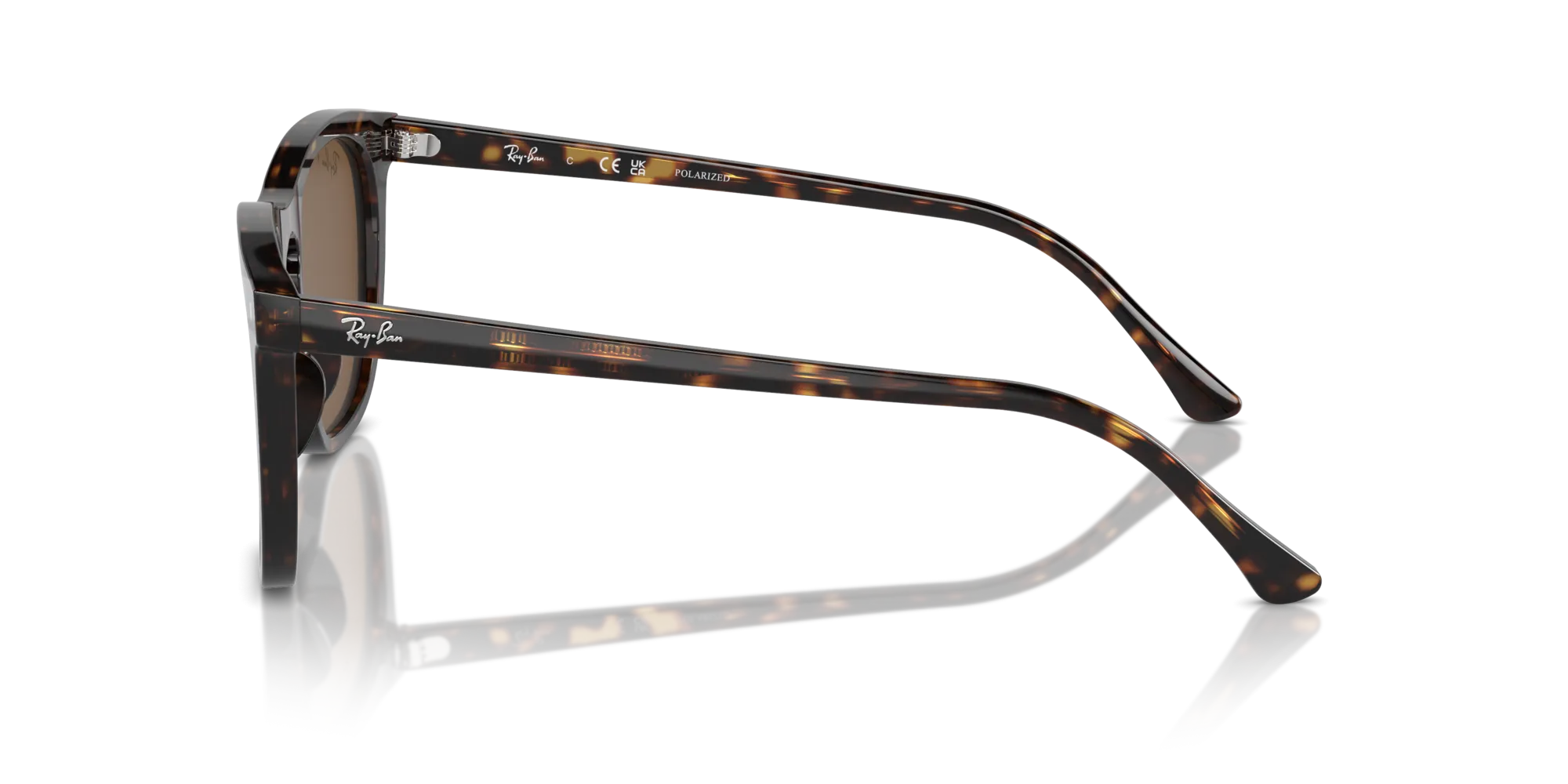 Ray - Ban RB2210 902/57 Occhiali da sole Acetato Tartaruga Marrone Squadrata Polarizzata - immagine 4