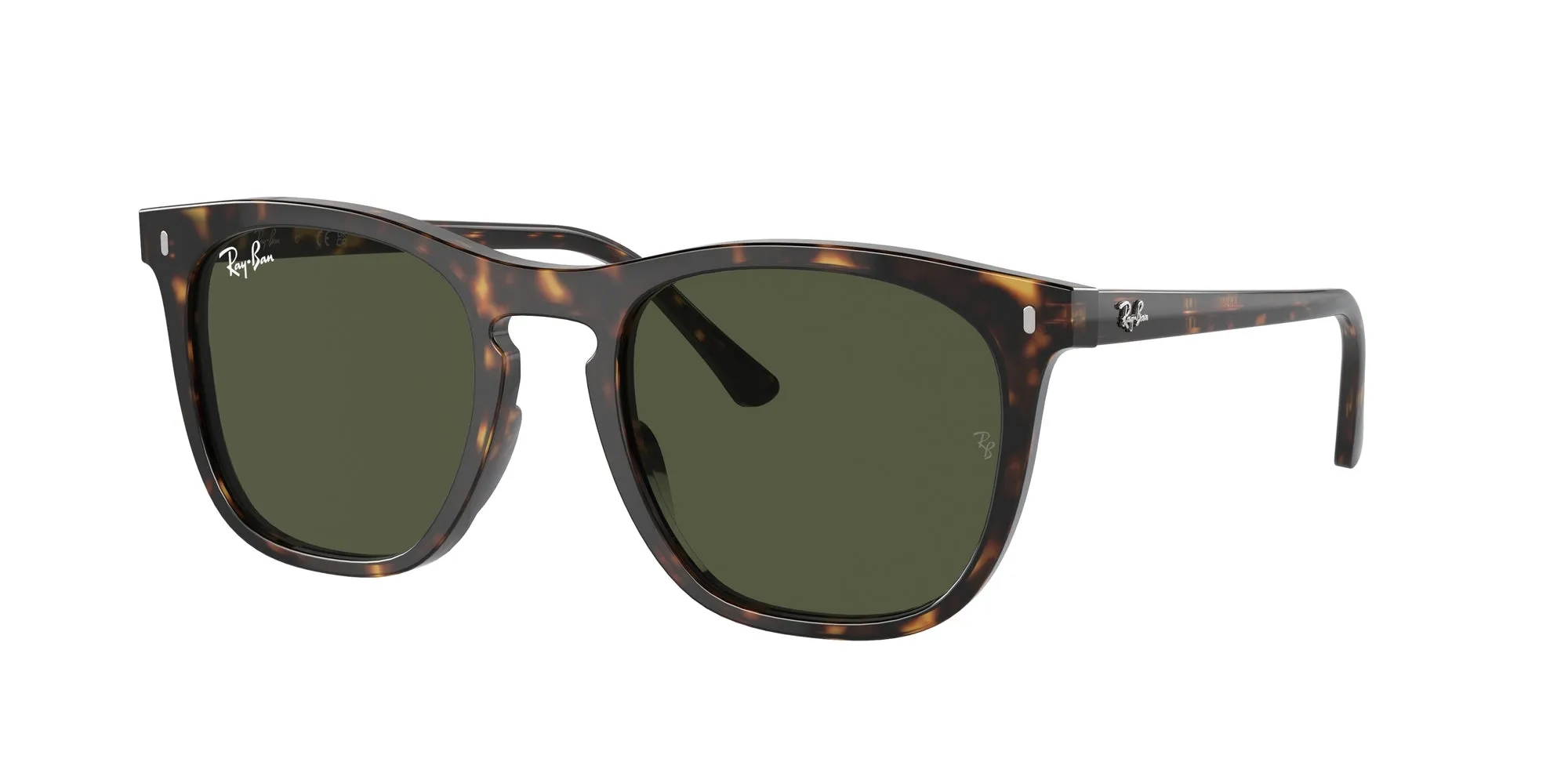 Ray - Ban RB2210 902/31 Occhiali da sole Acetato Tartaruga Verde Squadrata Normale - immagine 1
