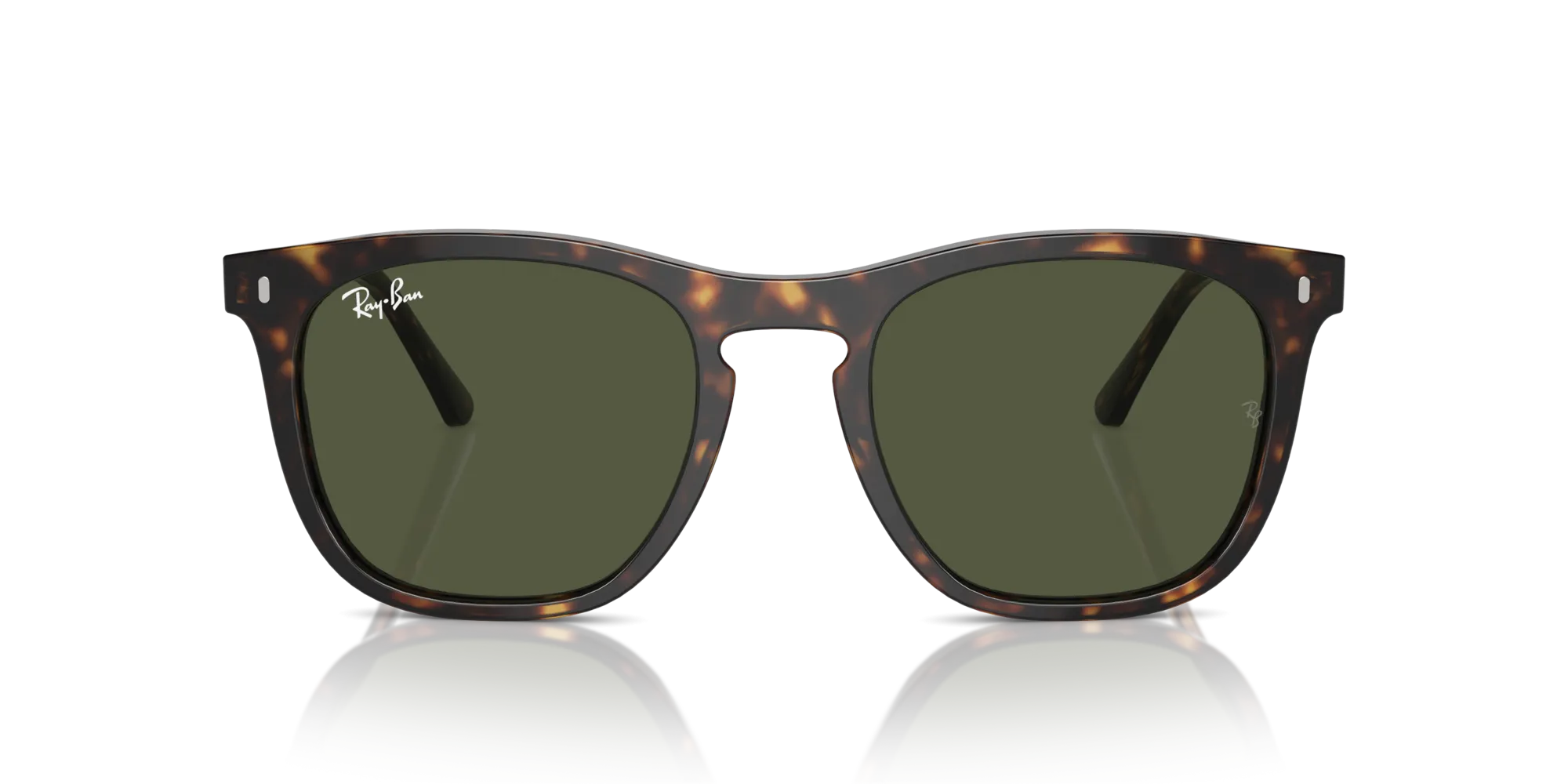 Ray - Ban RB2210 902/31 Occhiali da sole Acetato Tartaruga Verde Squadrata Normale - immagine 3