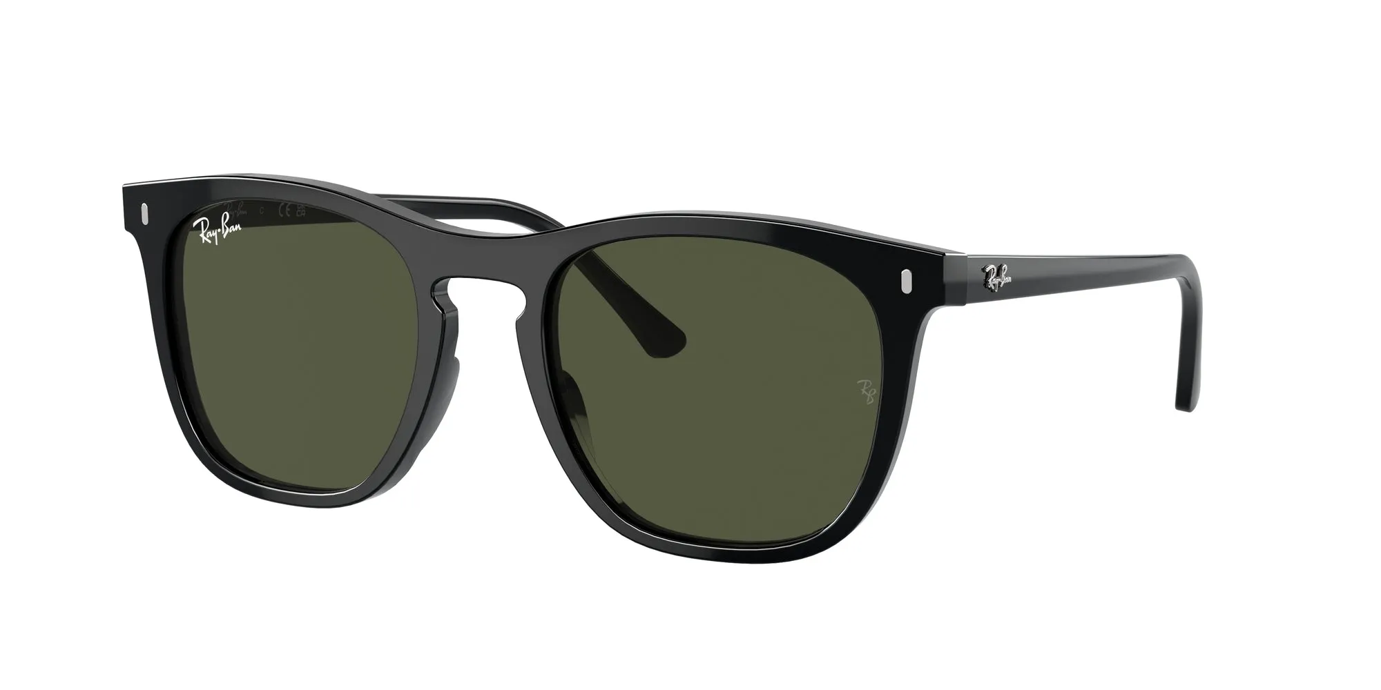 Ray - Ban RB2210 901/31 Occhiali da sole Acetato Nero Verde Squadrata Normale - immagine 1