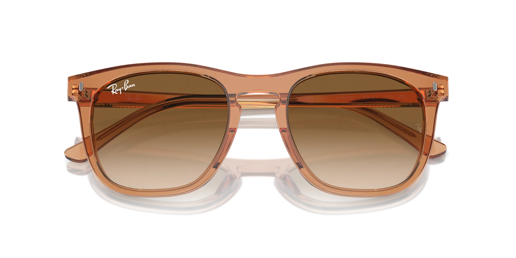Ray - Ban RB2210 676451 Occhiali da sole Acetato Marrone Marrone Squadrata Normale Sfumato - immagine 2