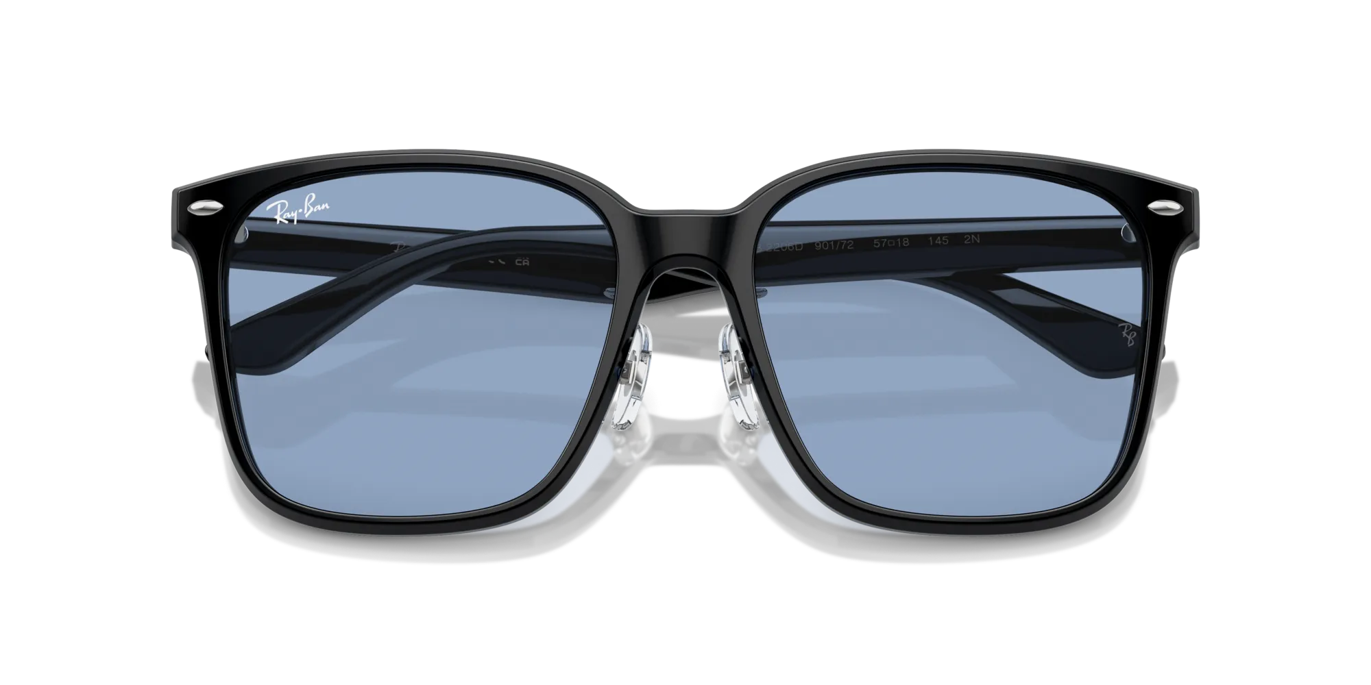 Ray - Ban RB2206D 901/72 Occhiali da sole Acetato Nero Blu Squadrata Normale - immagine 2