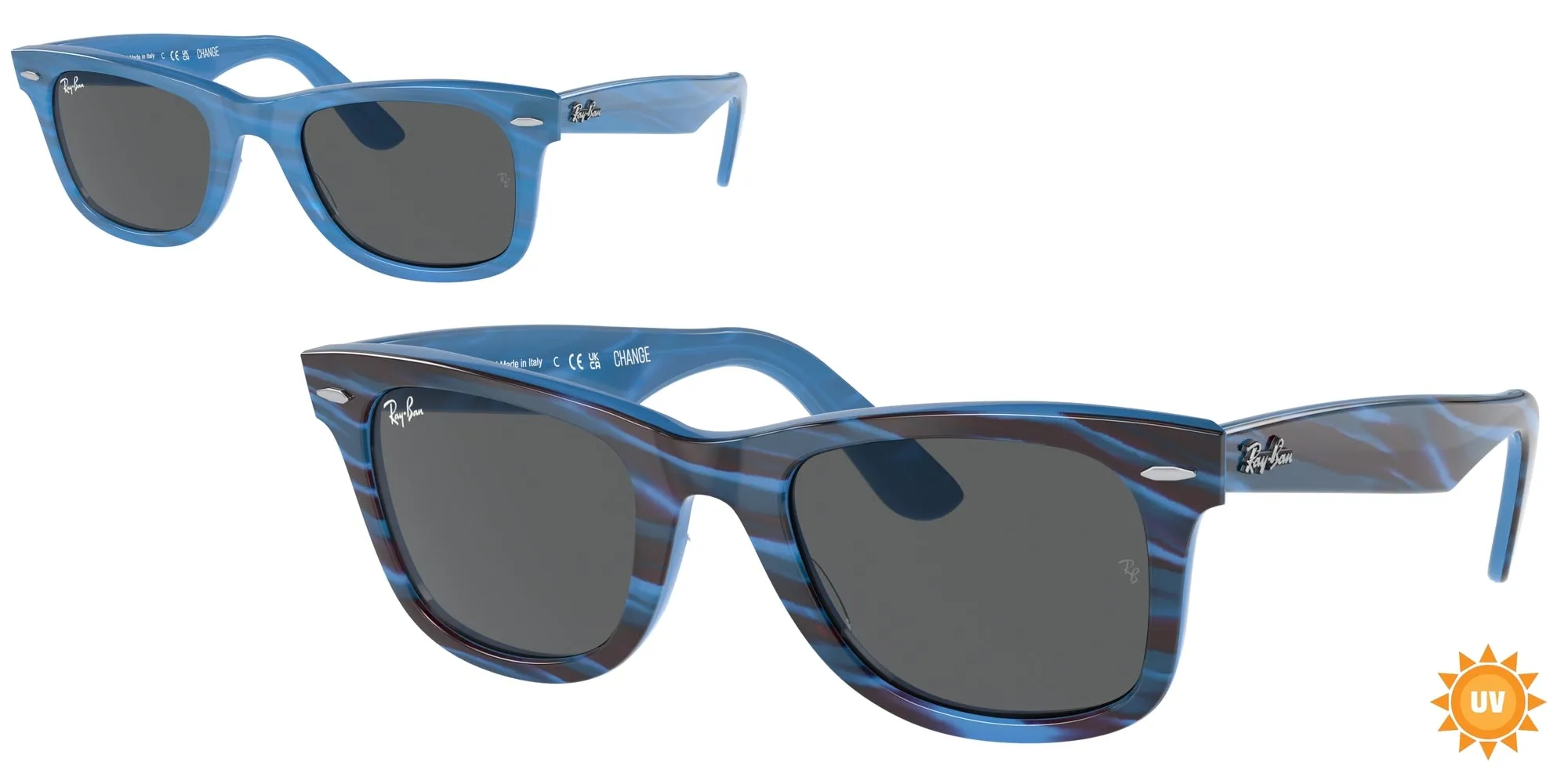 Ray - Ban RB2140 WAYFARER 1409B1 Occhiali da sole Acetato Blu Grigio Squadrata Normale - immagine 1
