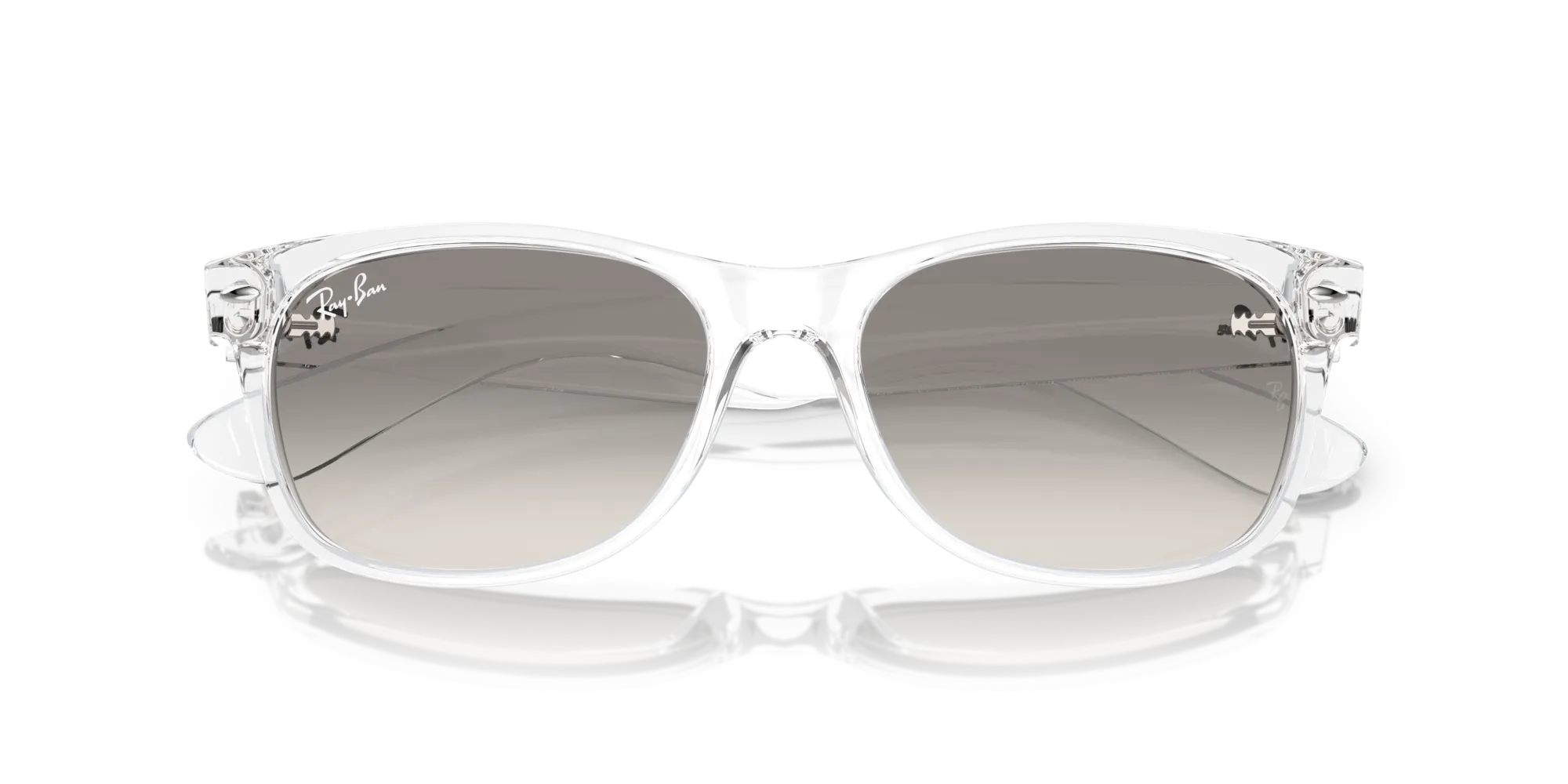 Ray - Ban RB2132 NEW WAYFARER 677432 Occhiali da sole Nylon Trasparente Grigio Squadrata Normale Sfumato - immagine 2