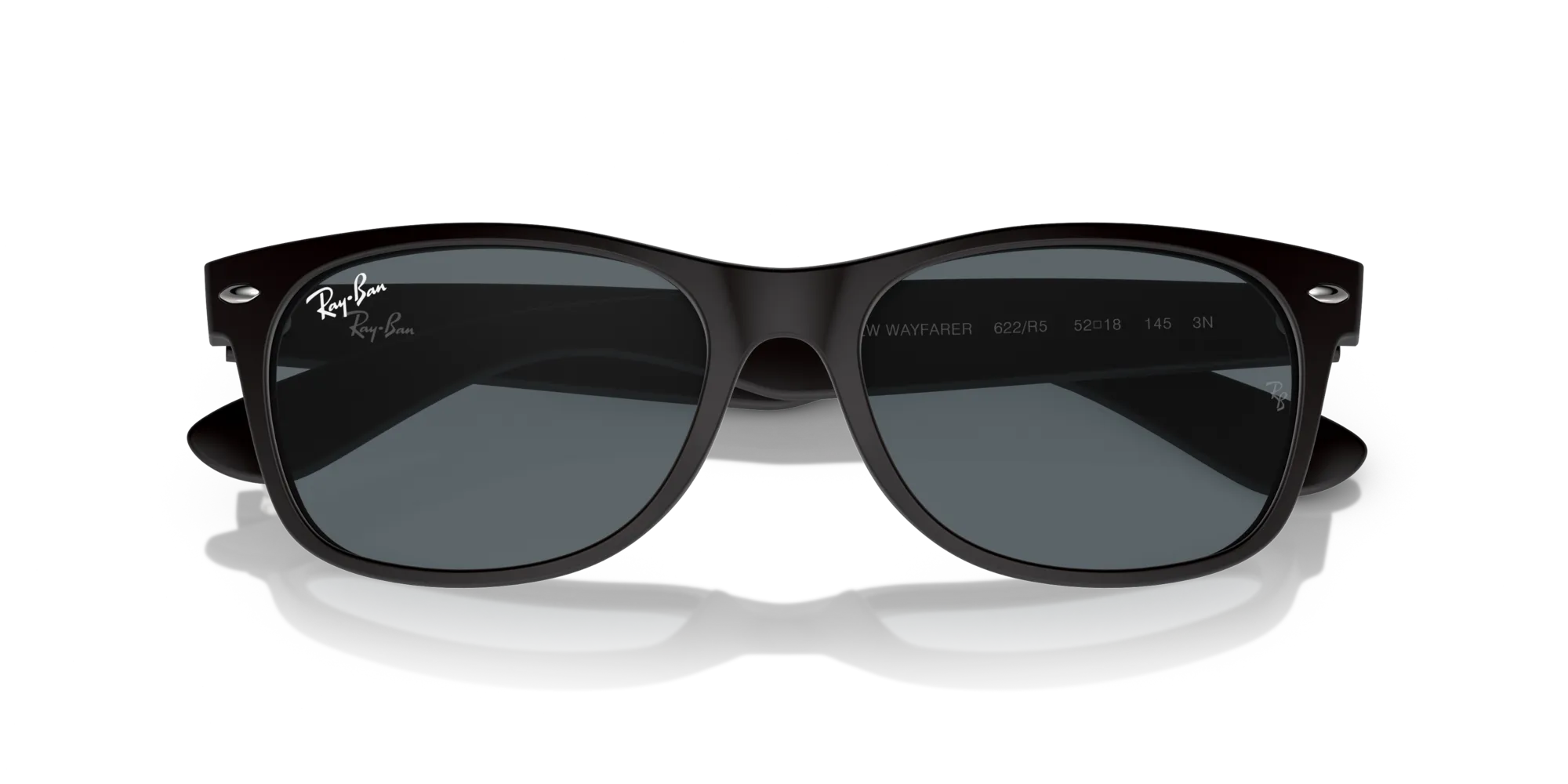 Ray - Ban RB2132 NEW WAYFARER 622/R5 Occhiali da sole Nylon Nero Blu Squadrata Normale Antiriflesso - immagine 2