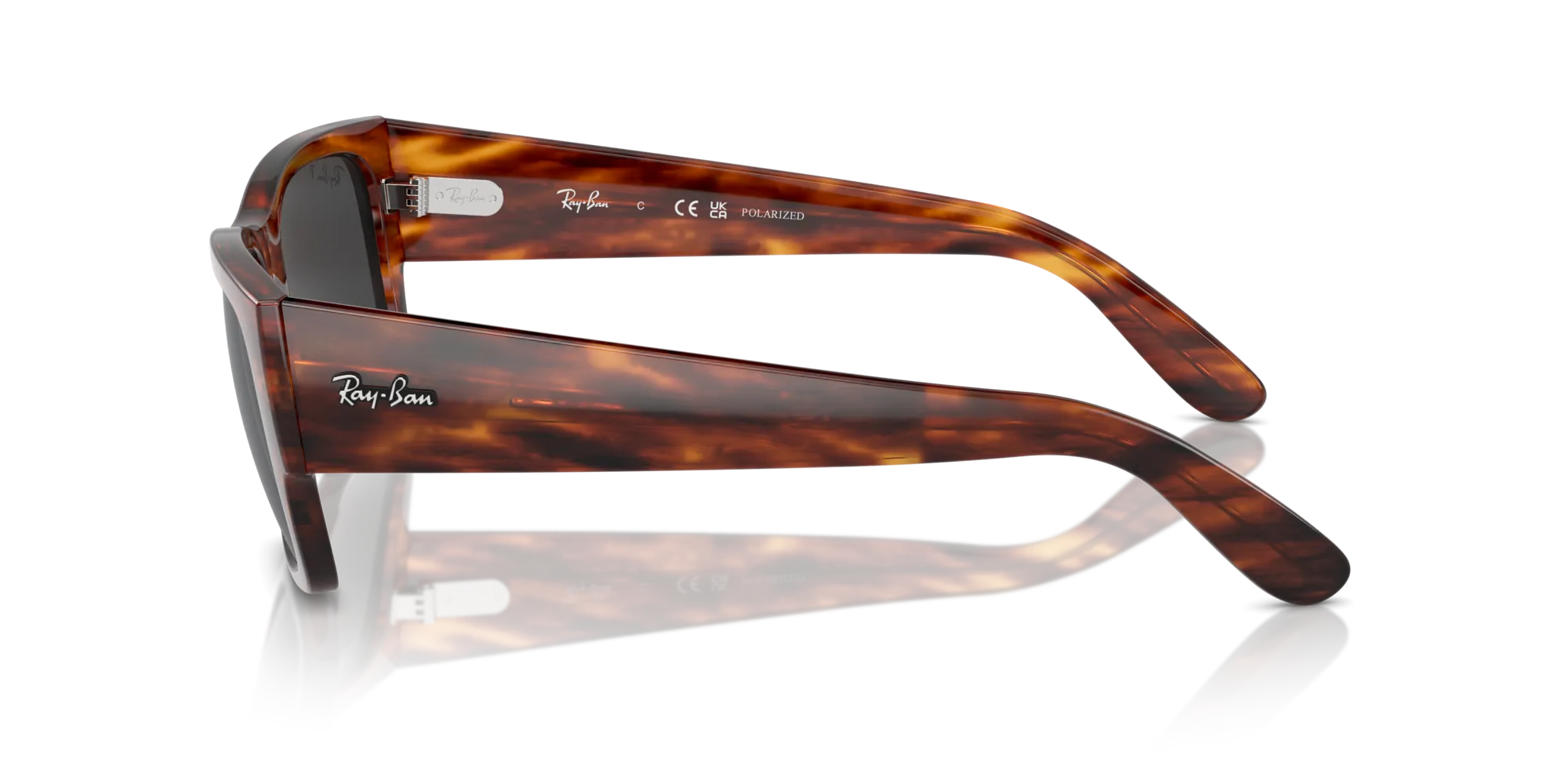 Ray - Ban RB0947S CARLOS 954/48 Occhiali da sole Acetato Marrone Nero Squadrata Polarizzata Antiriflesso - immagine 4