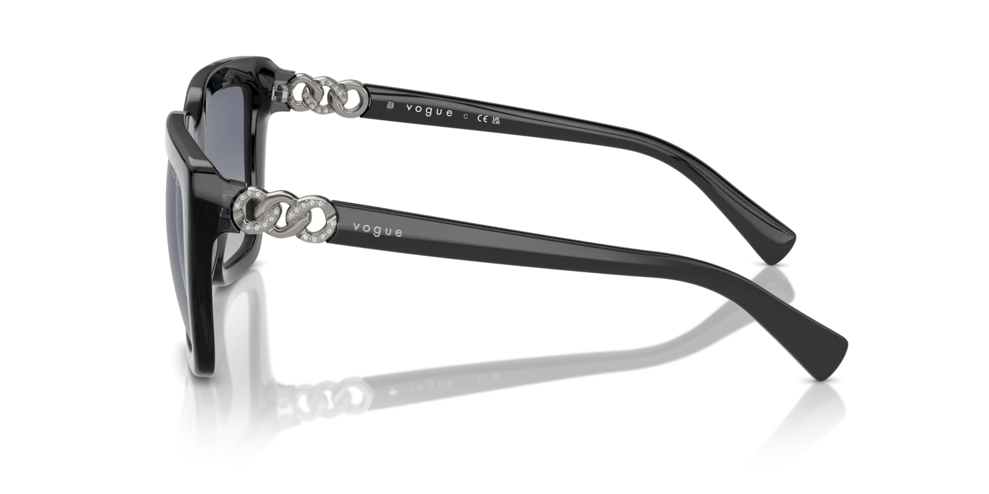 VOGUE EYEWEAR VO5575SB 31324L Occhiali da sole Nylon Grigio Blu Farfalla Normale Sfumato - immagine 4