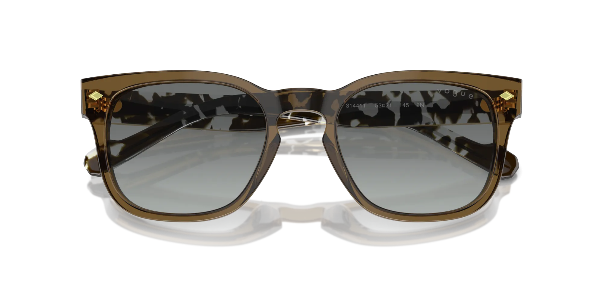 VOGUE EYEWEAR VO5571S 314411 Occhiali da sole Acetato Verde Grigio Squadrata Normale Sfumato - immagine 2