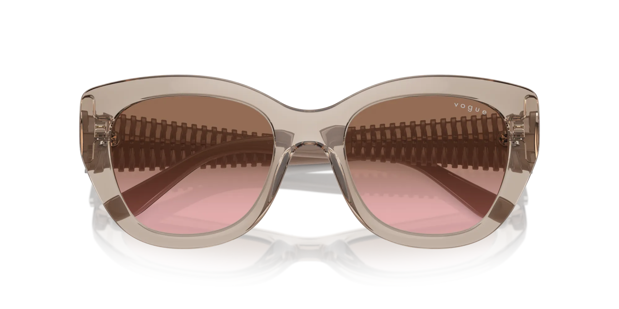 VOGUE EYEWEAR VO5567S 299014 Occhiali da sole Nylon Marrone Rosa Farfalla Normale Sfumato - immagine 2