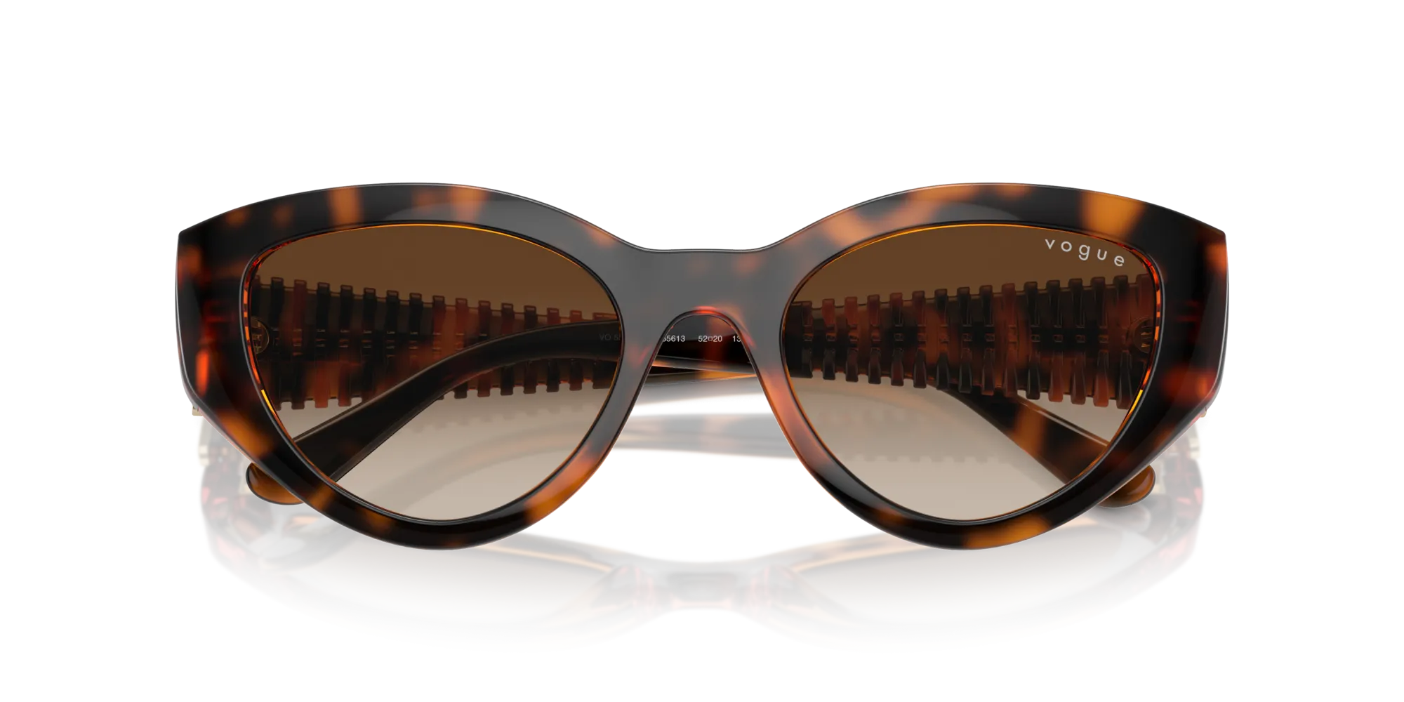 VOGUE EYEWEAR VO5566S W65613 Occhiali da sole Nylon Marrone Marrone Cat Eye Normale Sfumato - immagine 2