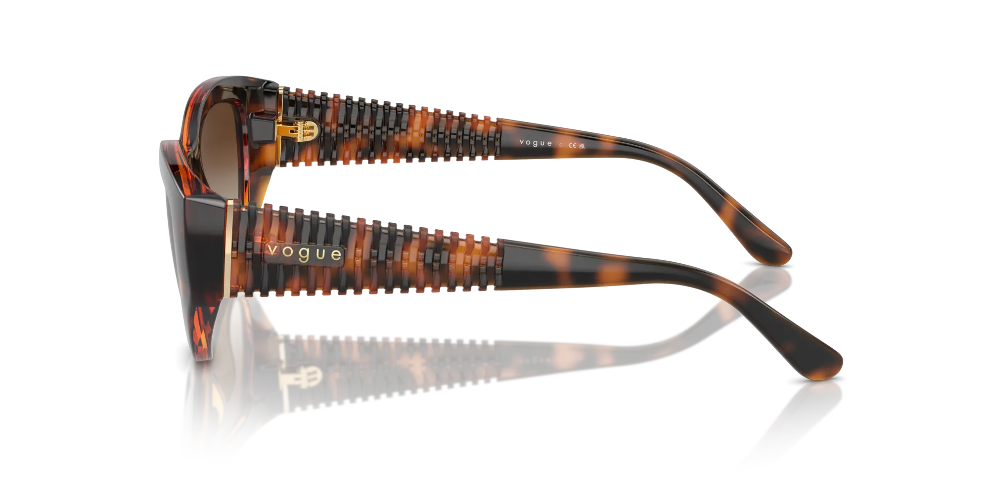 VOGUE EYEWEAR VO5566S W65613 Occhiali da sole Nylon Marrone Marrone Cat Eye Normale Sfumato - immagine 4