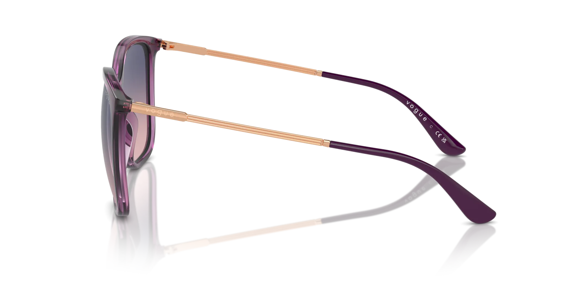 VOGUE EYEWEAR VO5564S 3119I6 Occhiali da sole Nylon Viola Rosa Squadrata Normale Sfumato - immagine 4