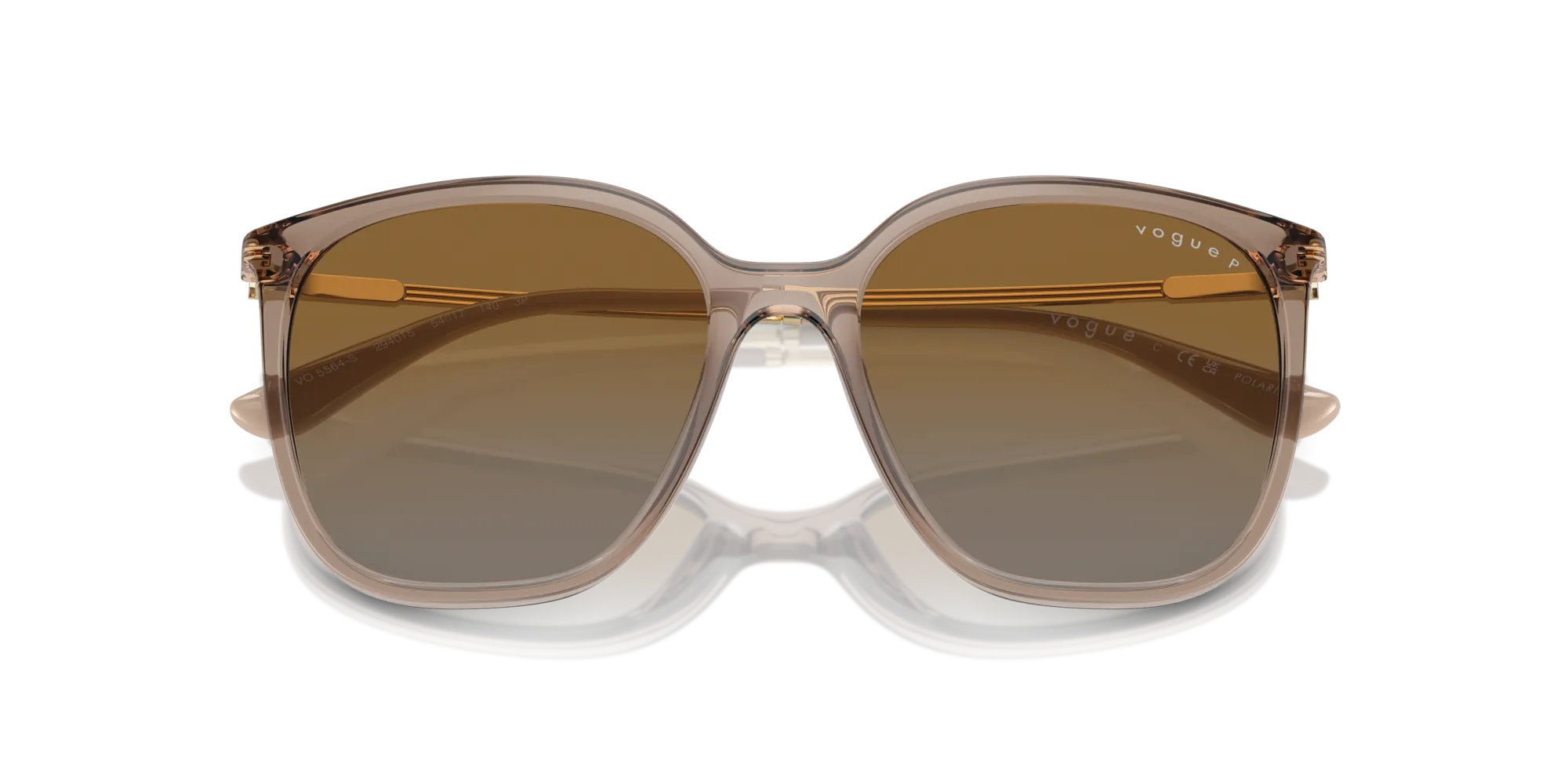 VOGUE EYEWEAR VO5564S 2940T5 Occhiali da sole Nylon Marrone Grigio Squadrata Polarizzata Sfumato - immagine 2
