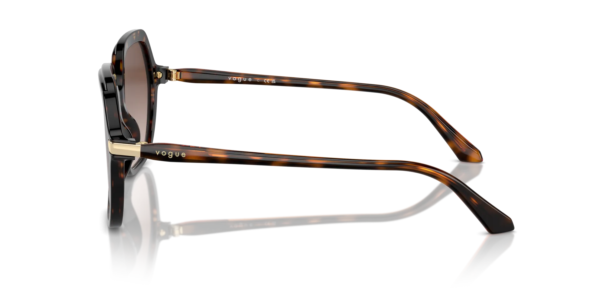 VOGUE EYEWEAR VO5561S W65613 Occhiali da sole Acetato Marrone Marrone Squadrata Normale Sfumato - immagine 4