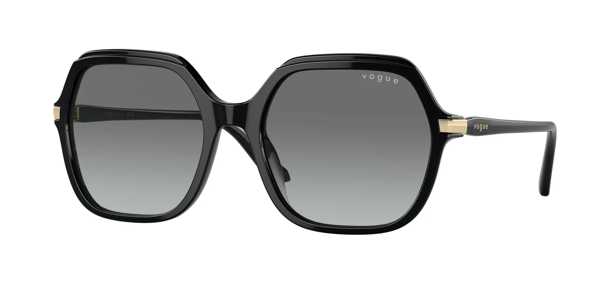 VOGUE EYEWEAR VO5561S W44/11 Occhiali da sole Acetato Nero Grigio Squadrata Normale Sfumato - immagine 1