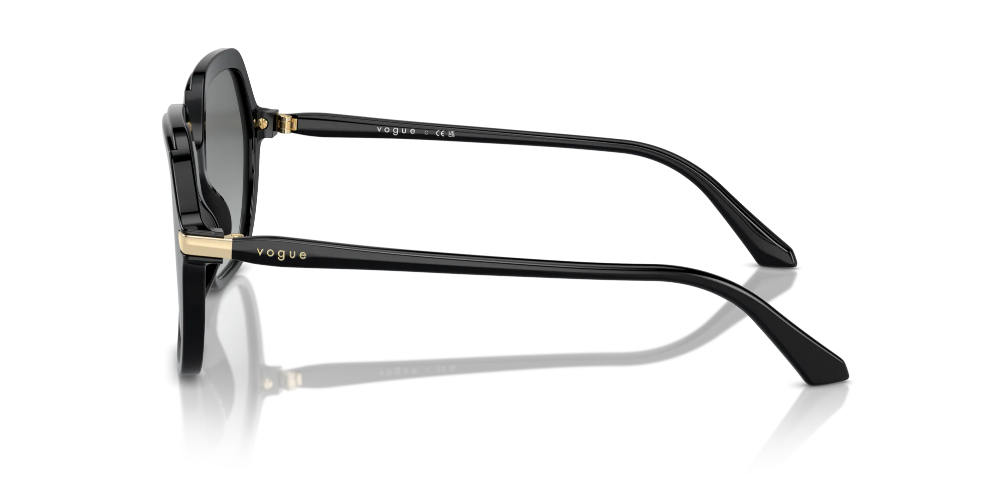 VOGUE EYEWEAR VO5561S W44/11 Occhiali da sole Acetato Nero Grigio Squadrata Normale Sfumato - immagine 4