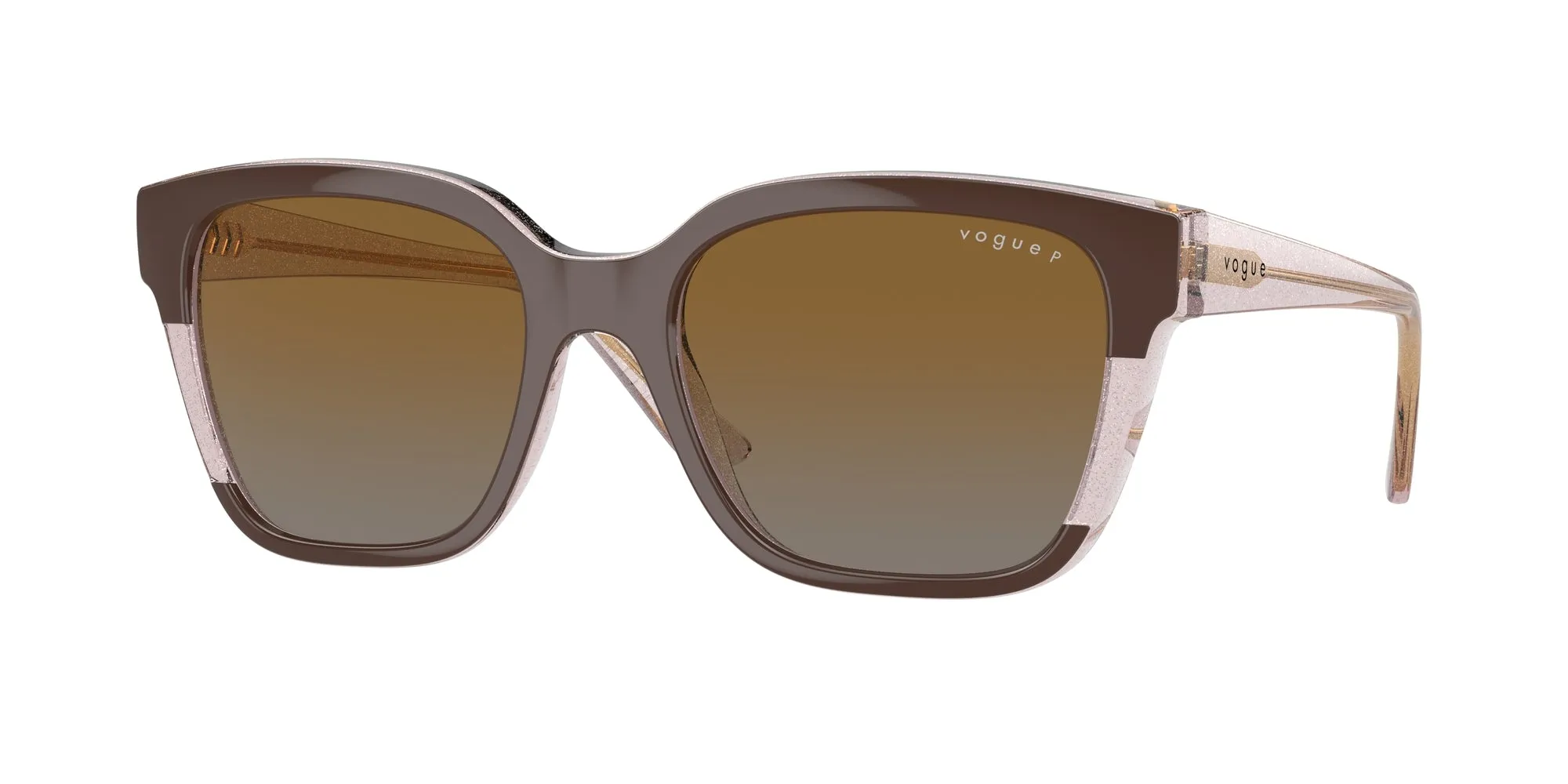 VOGUE EYEWEAR VO5558S 3136T5 Occhiali da sole Nylon Marrone Grigio Squadrata Polarizzata Sfumato - immagine 1