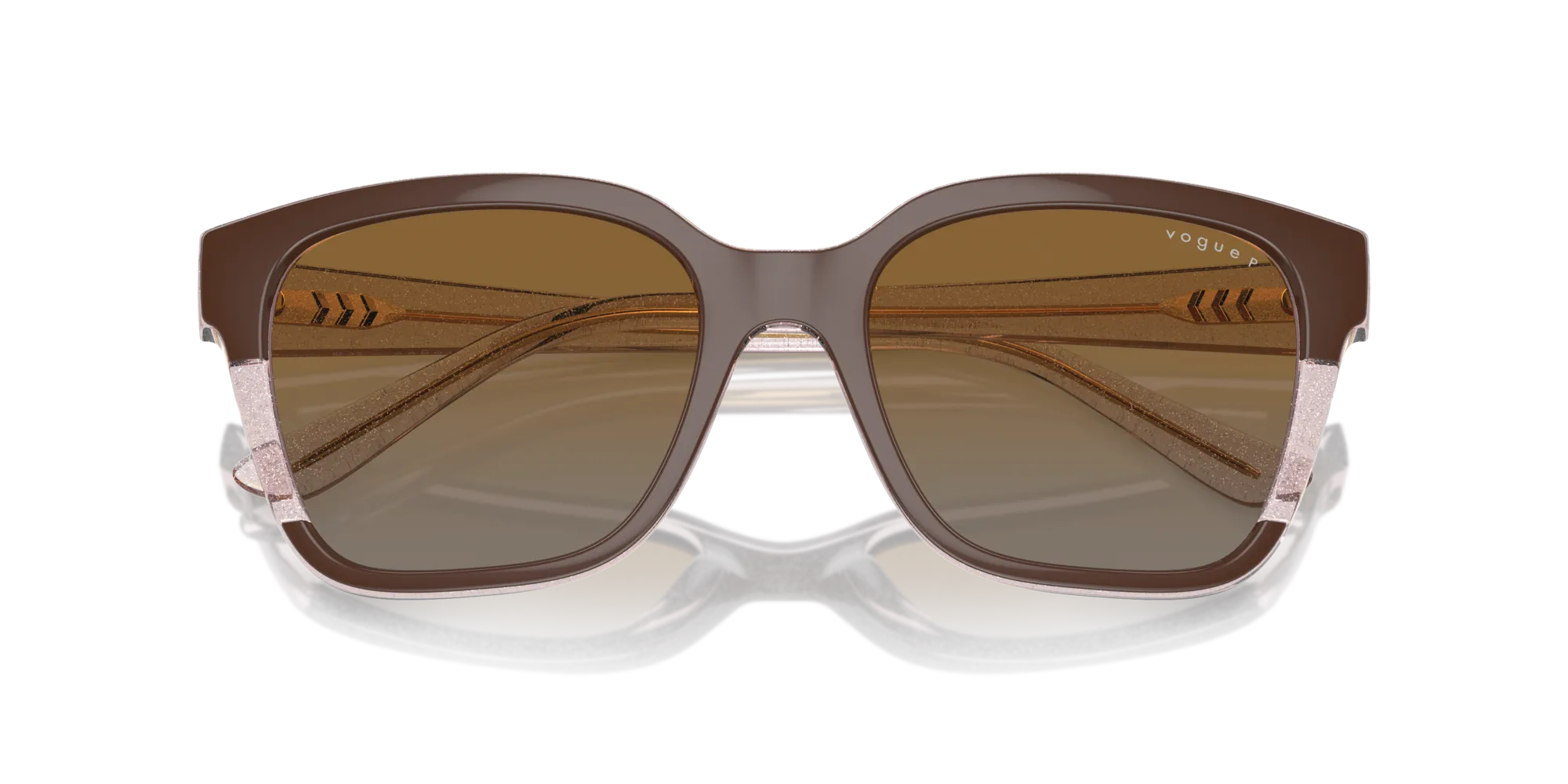 VOGUE EYEWEAR VO5558S 3136T5 Occhiali da sole Nylon Marrone Grigio Squadrata Polarizzata Sfumato - immagine 2