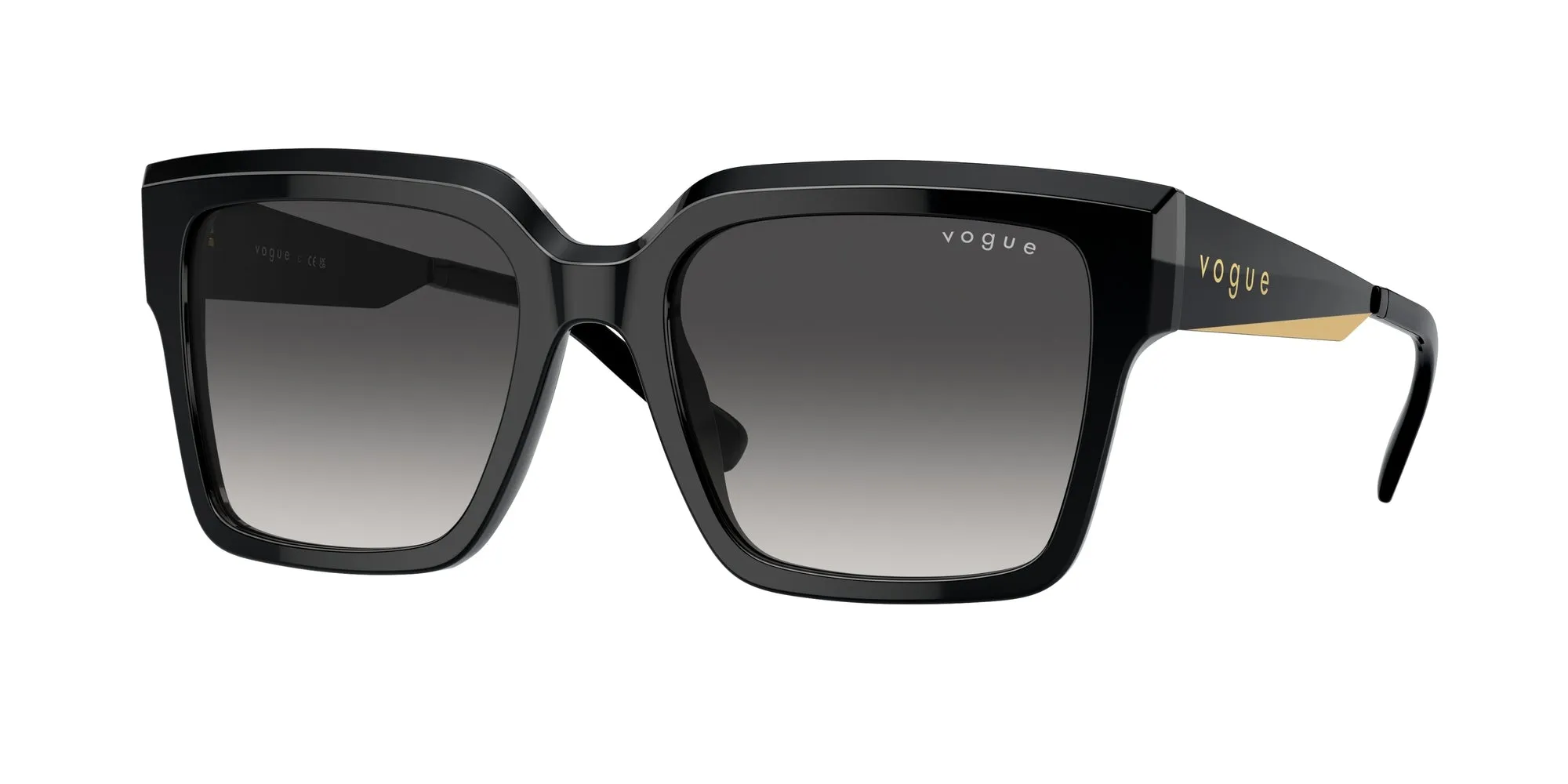 VOGUE EYEWEAR VO5553S W44/8G Occhiali da sole Acetato Nero Grigio Squadrata Normale Sfumato - immagine 1