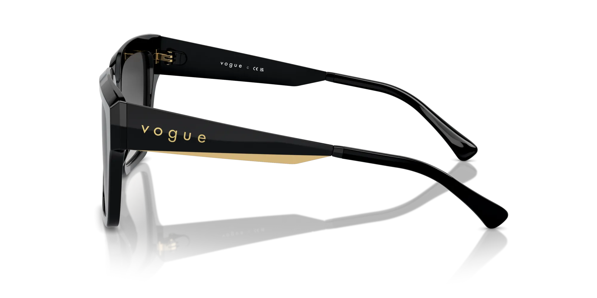 VOGUE EYEWEAR VO5553S W44/8G Occhiali da sole Acetato Nero Grigio Squadrata Normale Sfumato - immagine 4