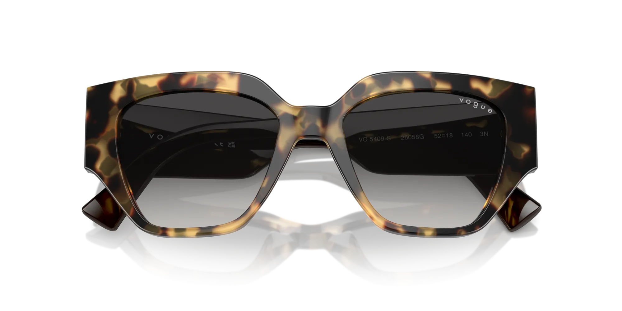 VOGUE EYEWEAR VO5409S 26058G Occhiali da sole Acetato Tartaruga Grigio Geometrica Normale Sfumato - immagine 2