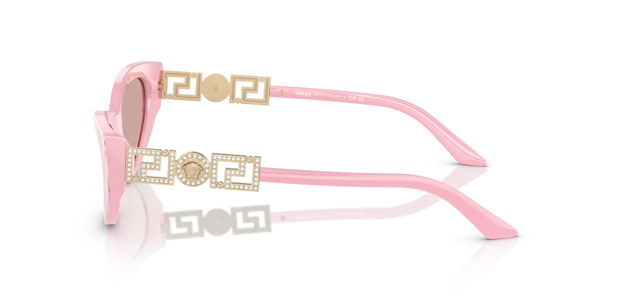 Versace VE4470B 5473/5 Occhiali da sole Acetato Rosa Rosa Cat Eye Normale Specchiato - immagine 4