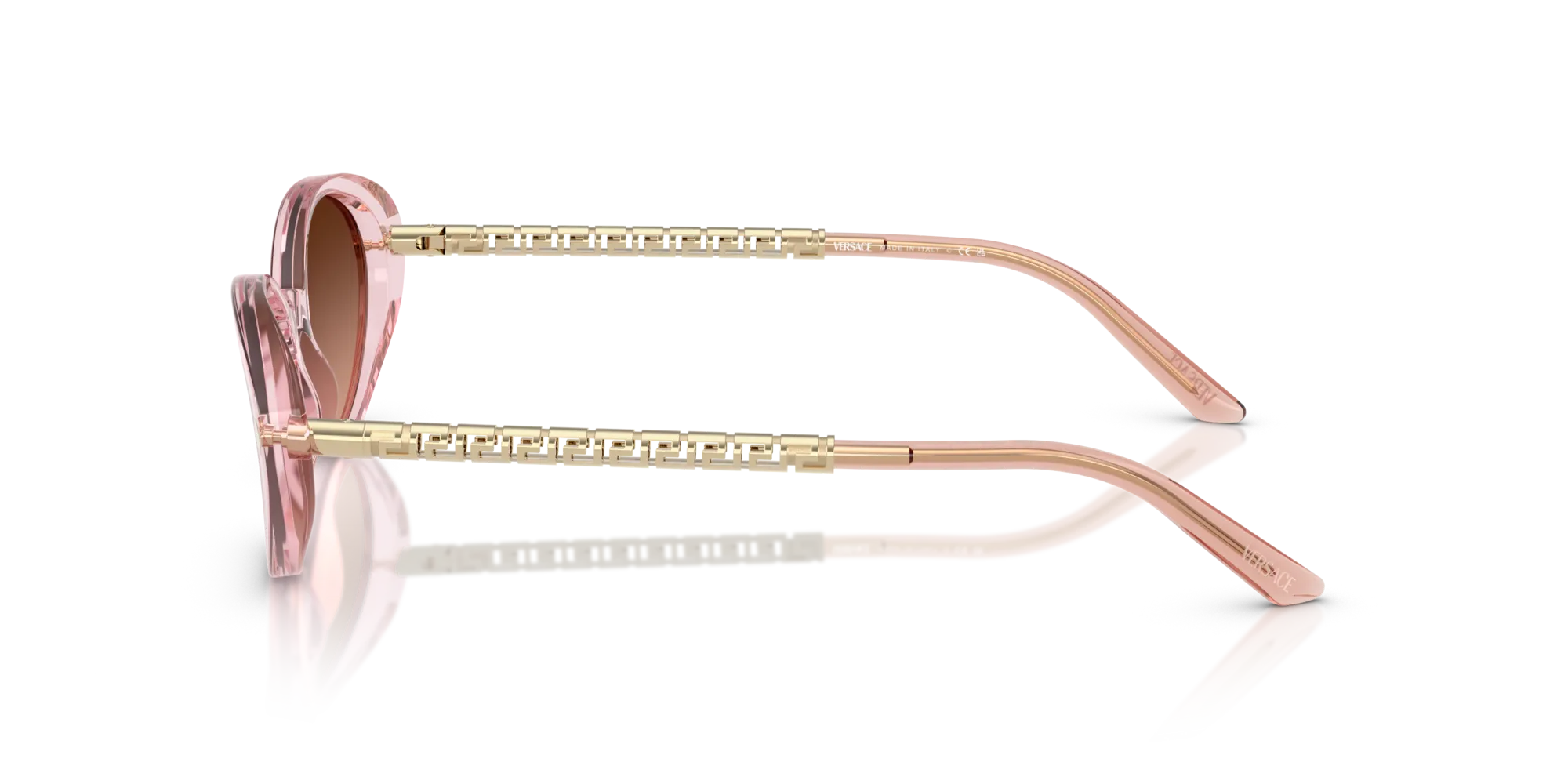 Versace VE4469 54725M Occhiali da sole Acetato Rosa Rosa Rotonda Normale Sfumato - immagine 4