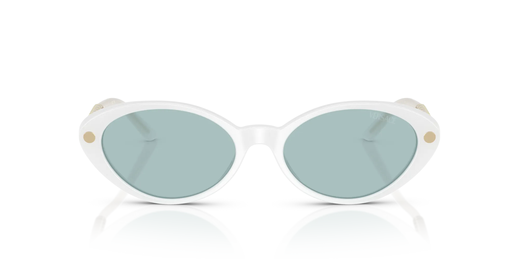 Versace VE4469 547172 Occhiali da sole Acetato Bianco Blu Rotonda Normale - immagine 3