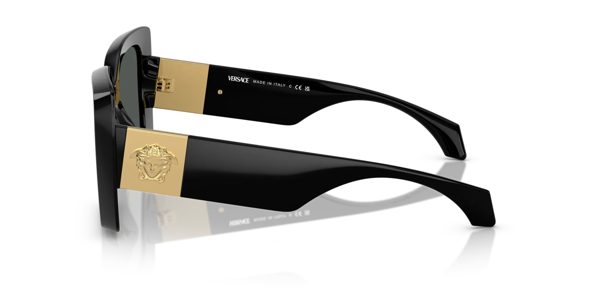 Versace VE4467U GB1/87 Occhiali da sole Nylon Nero Grigio Geometrica Normale - immagine 4