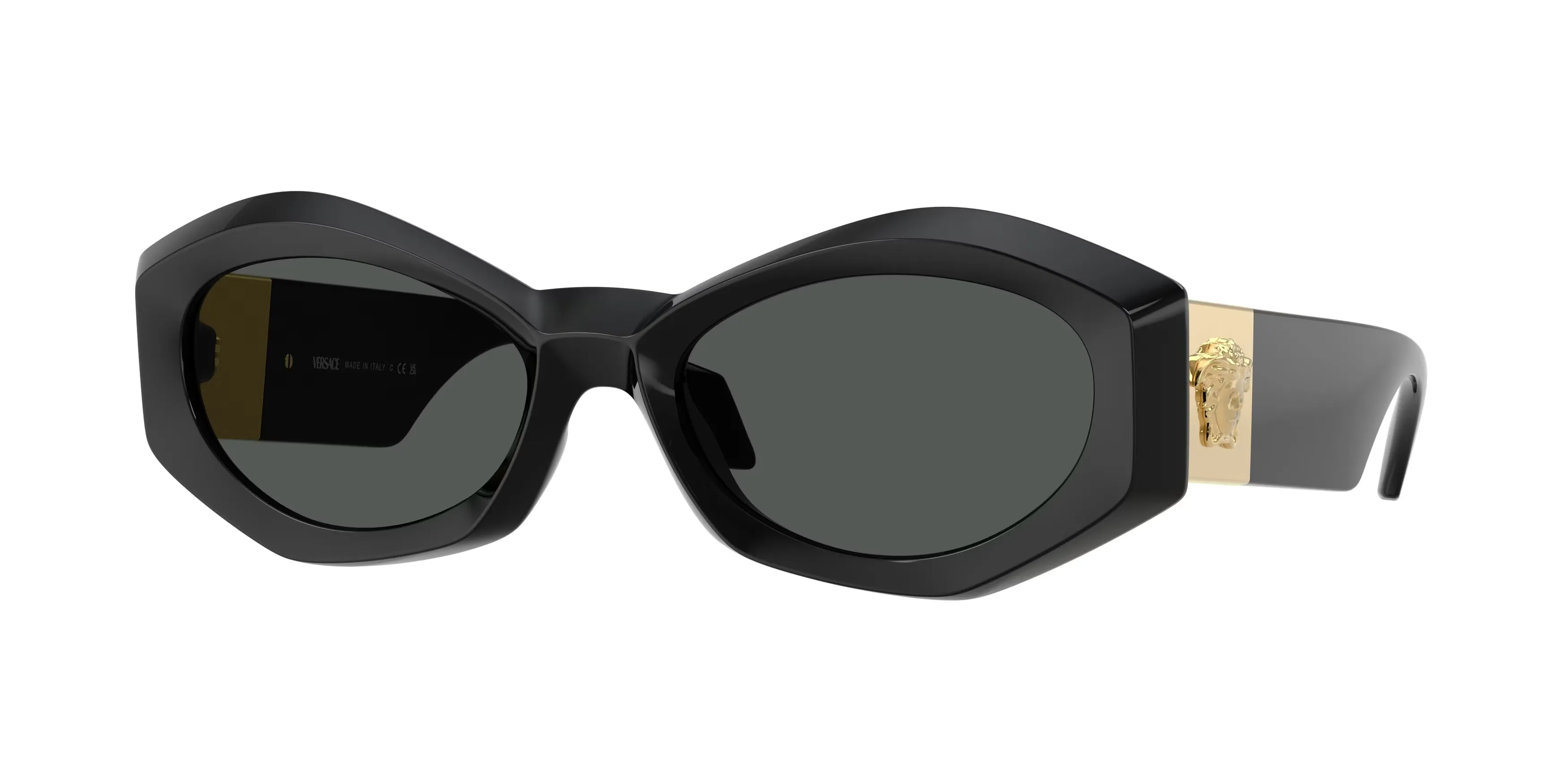 Versace VE4466U GB1/87 Occhiali da sole Iniettato Nero Grigio Geometrica Normale - immagine 1