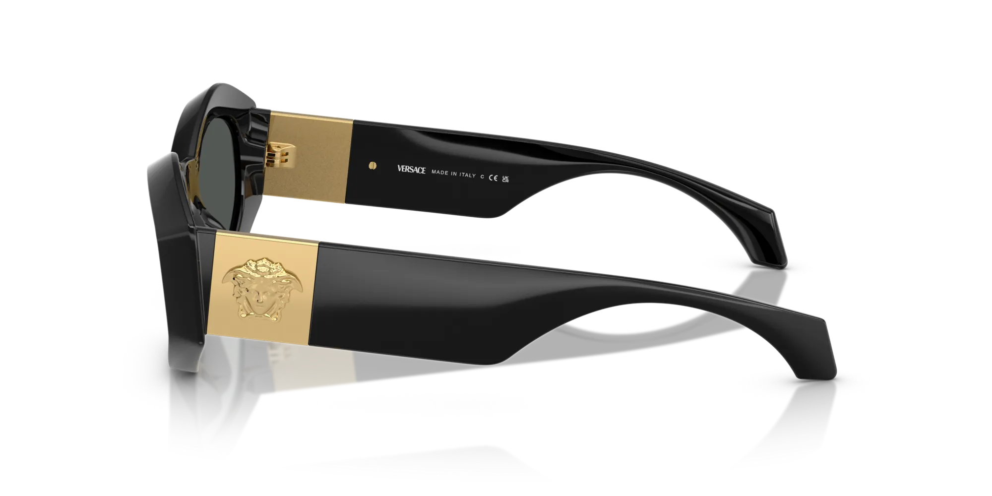 Versace VE4466U GB1/87 Occhiali da sole Iniettato Nero Grigio Geometrica Normale - immagine 4