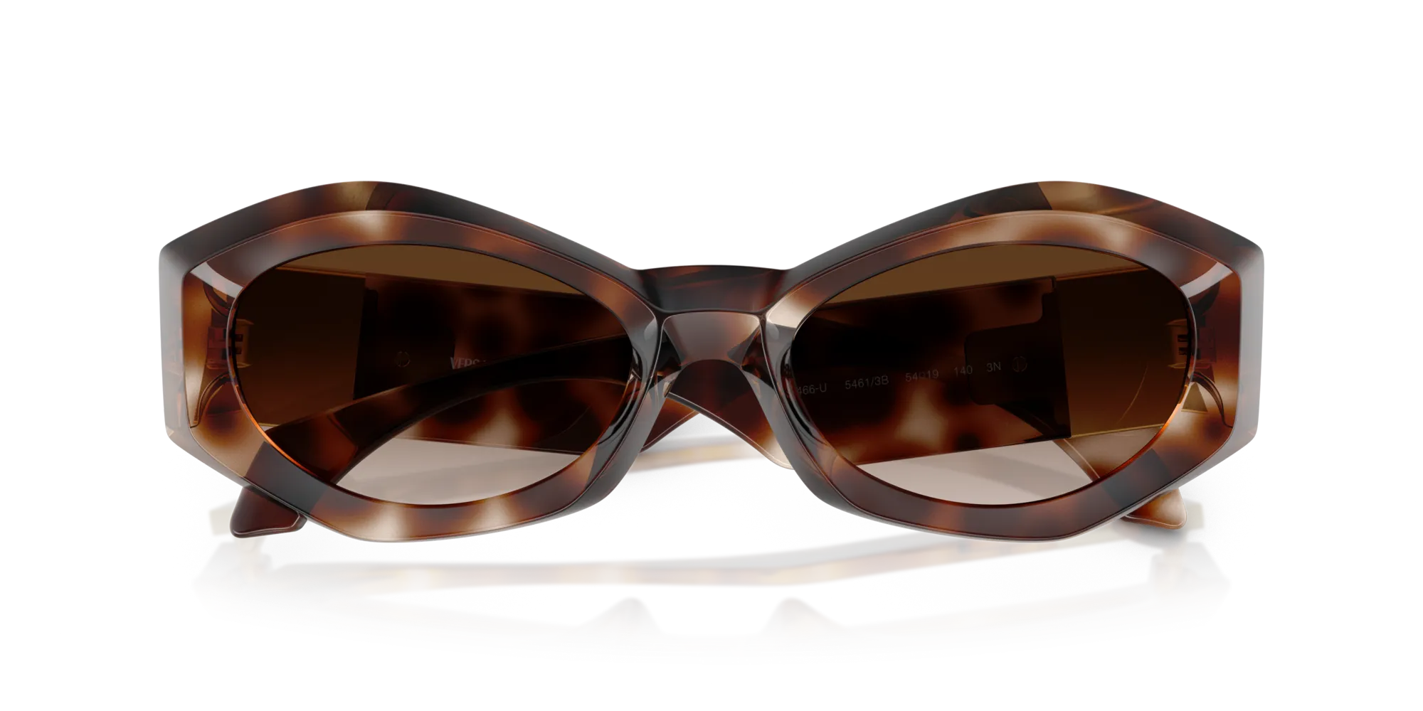 Versace VE4466U 54613B Occhiali da sole Iniettato Tartaruga Marrone Geometrica Normale Sfumato - immagine 2