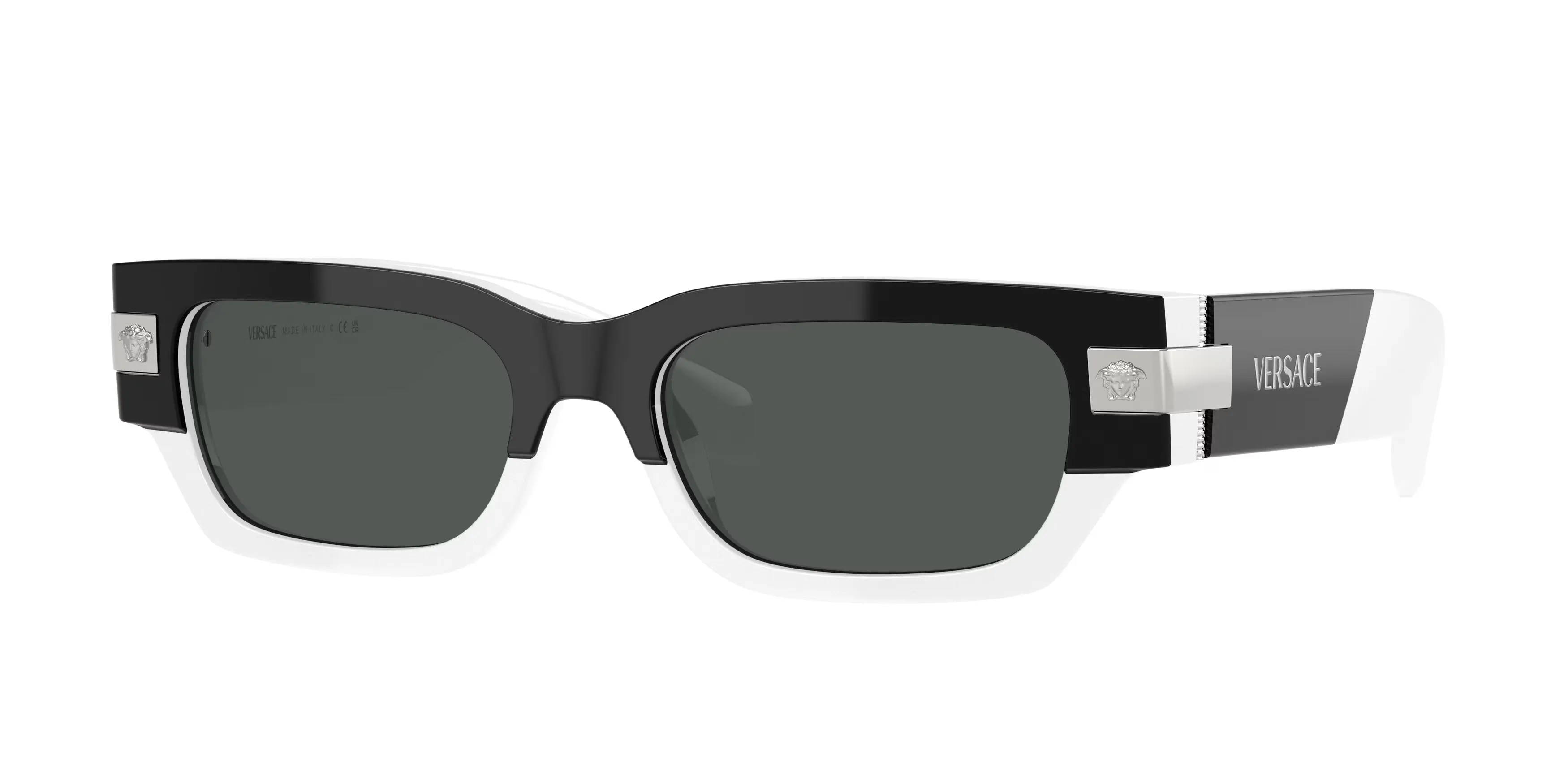 Versace VE4465 545987 Occhiali da sole Acetato Nero Grigio Squadrata Normale - immagine 1