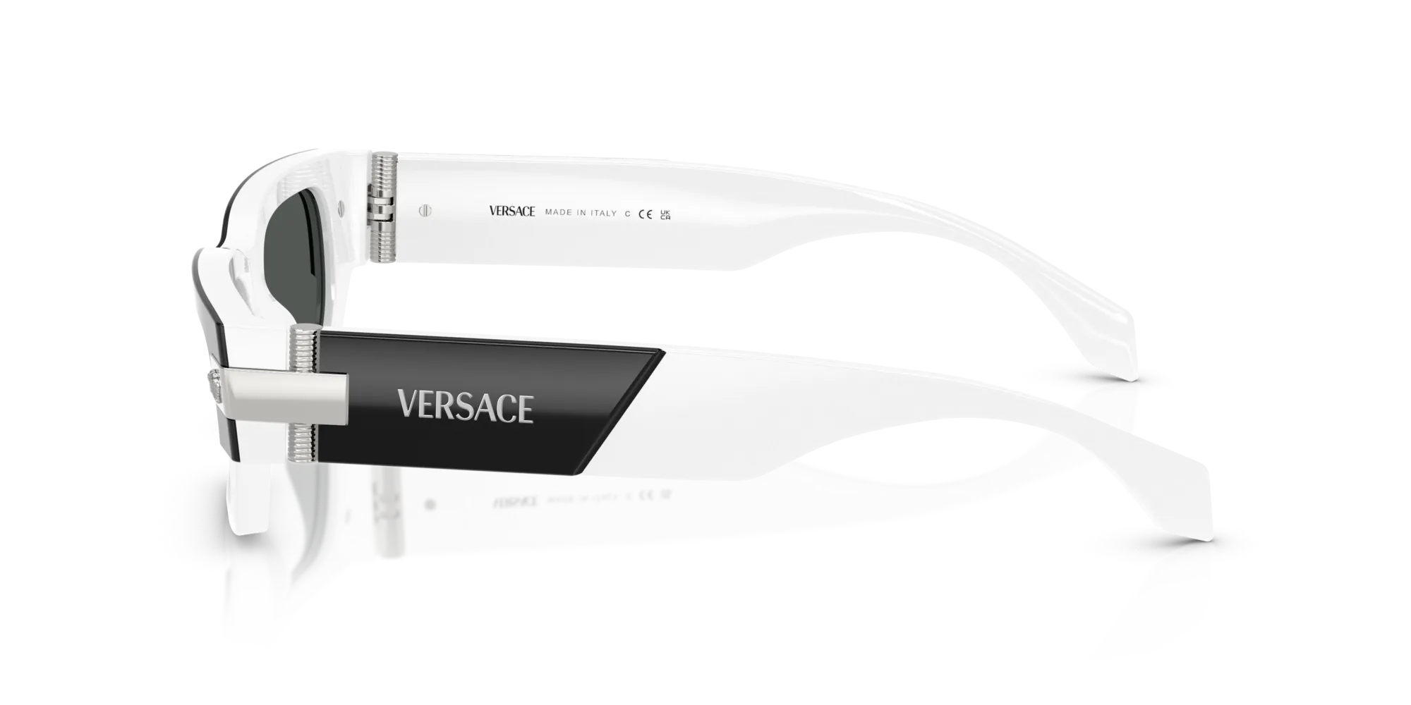 Versace VE4465 545987 Occhiali da sole Acetato Nero Grigio Squadrata Normale - immagine 4
