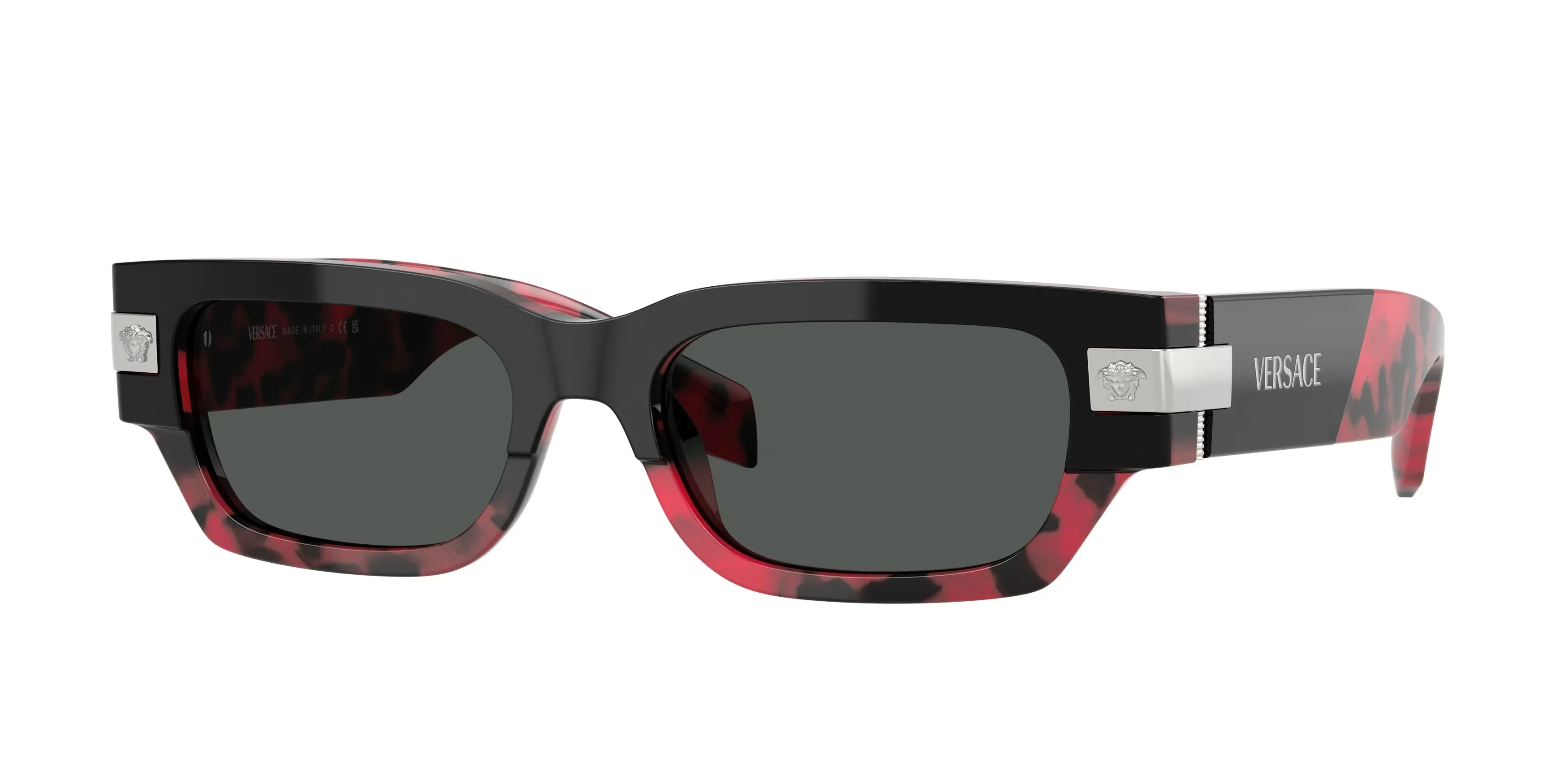 Versace VE4465 545787 Occhiali da sole Acetato Nero Grigio Squadrata Normale - immagine 1