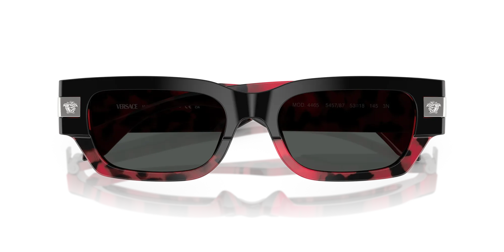 Versace VE4465 545787 Occhiali da sole Acetato Nero Grigio Squadrata Normale - immagine 2