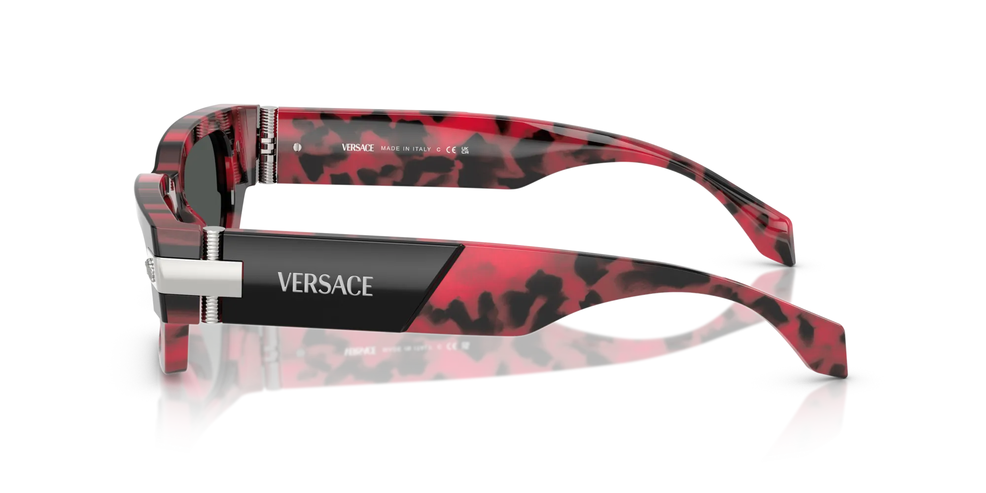 Versace VE4465 545787 Occhiali da sole Acetato Nero Grigio Squadrata Normale - immagine 4