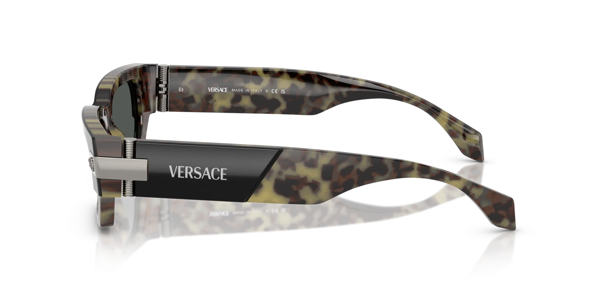 Versace VE4465 545687 Occhiali da sole Acetato Tartaruga Grigio Squadrata Normale - immagine 4