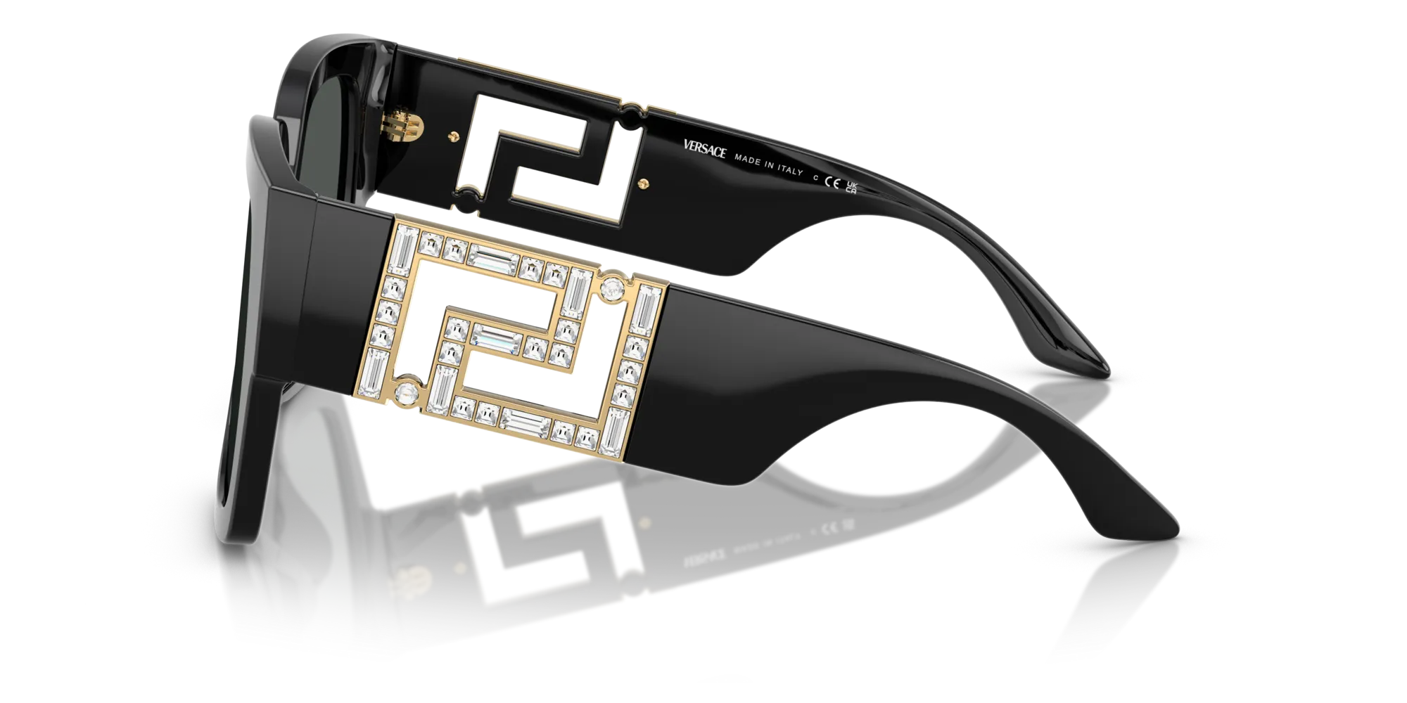 Versace VE4402 547887 Occhiali da sole Acetato Nero Grigio Squadrata Normale - immagine 4