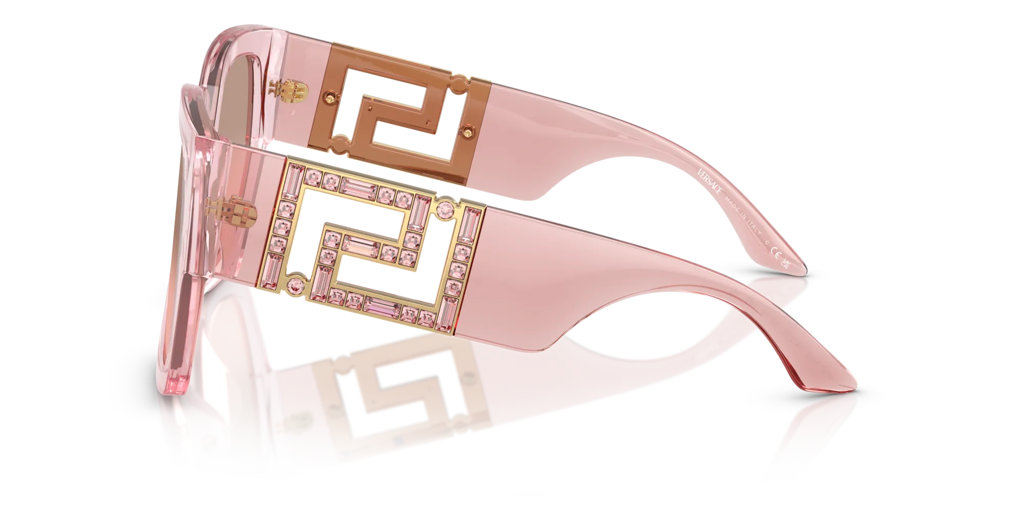 Versace VE4402 54727E Occhiali da sole Acetato Rosa Rosa Squadrata Normale Specchiato - immagine 4