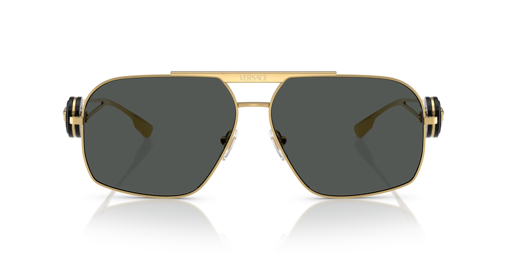 Versace VE2269 100287 Occhiali da sole Acciaio Oro Grigio Geometrica Normale - immagine 3