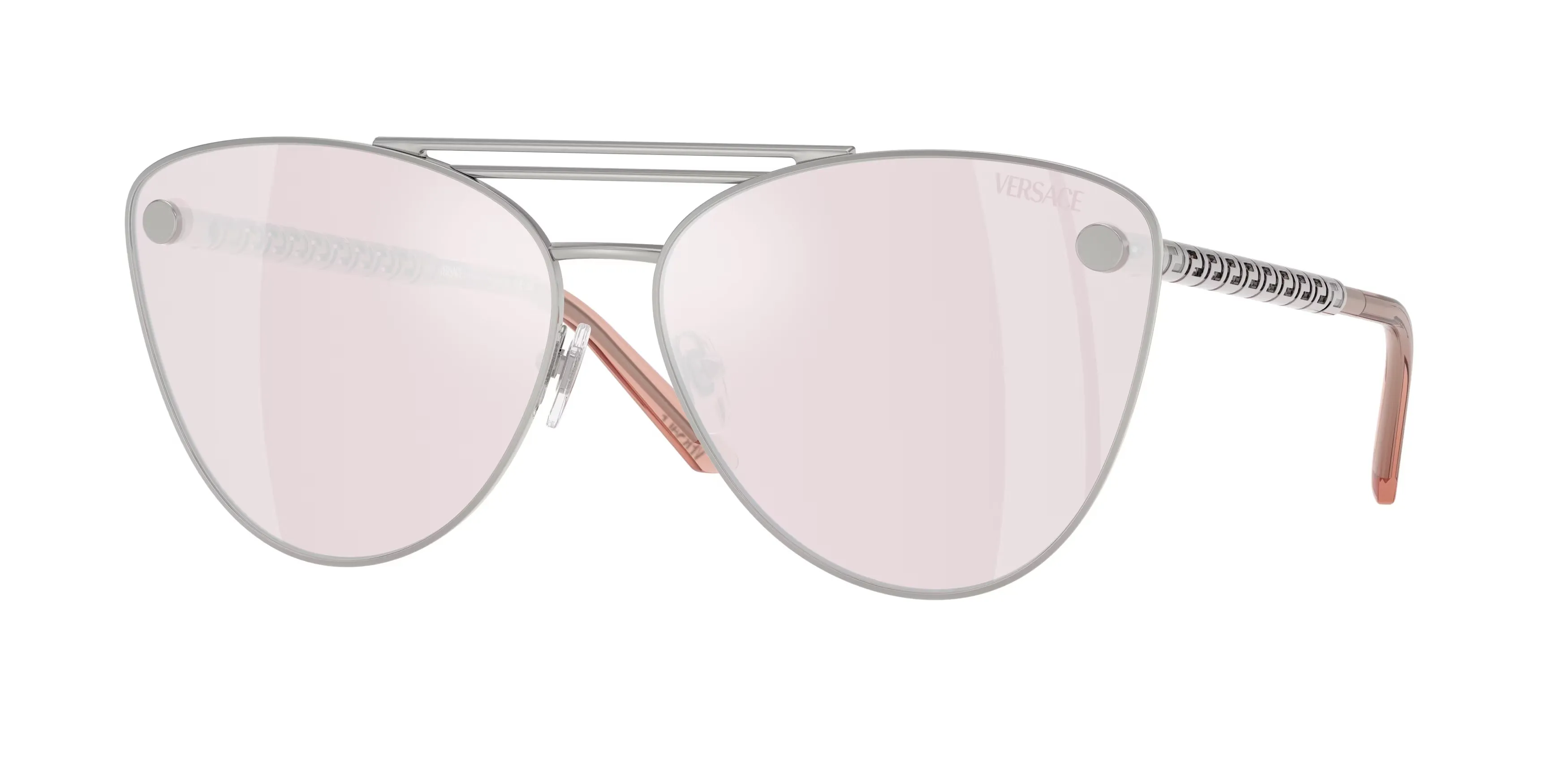 Versace VE2267 10007V Occhiali da sole Metallo Argento Rosa Cat Eye Specchiate Specchiato - immagine 1