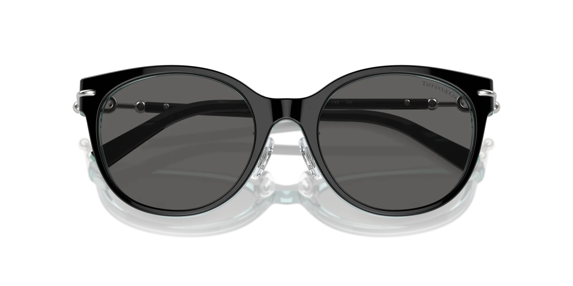 Tiffany TF4223D 8285S4 Occhiali da sole Acetato Nero Grigio Cat Eye Normale - immagine 2