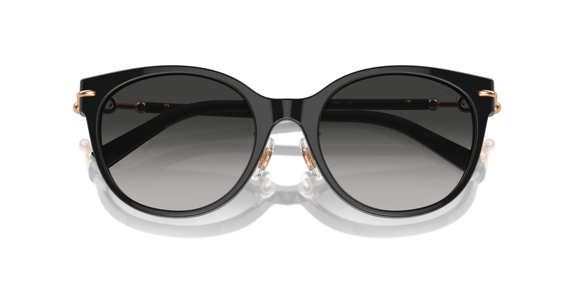 Tiffany TF4223D 80013C Occhiali da sole Acetato Nero Grigio Cat Eye Normale Sfumato - immagine 2