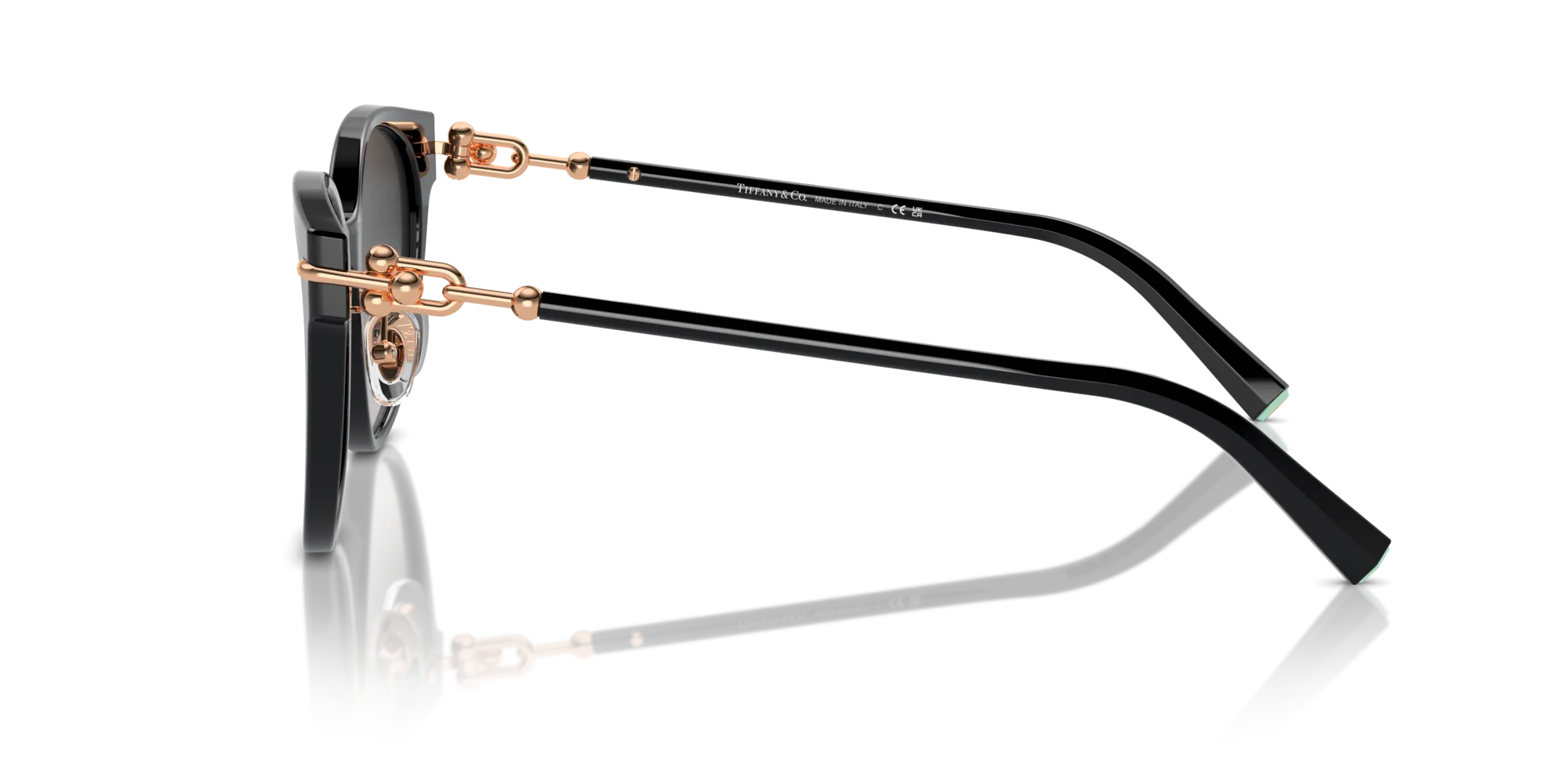 Tiffany TF4223D 80013C Occhiali da sole Acetato Nero Grigio Cat Eye Normale Sfumato - immagine 4