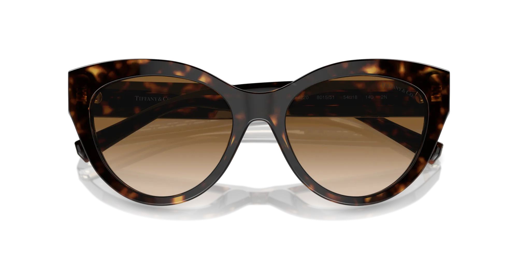Tiffany TF4220 801551 Occhiali da sole Acetato Tartaruga Marrone Cat Eye Normale Sfumato - immagine 2