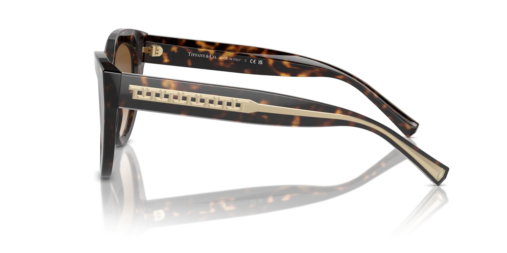 Tiffany TF4220 801551 Occhiali da sole Acetato Tartaruga Marrone Cat Eye Normale Sfumato - immagine 4
